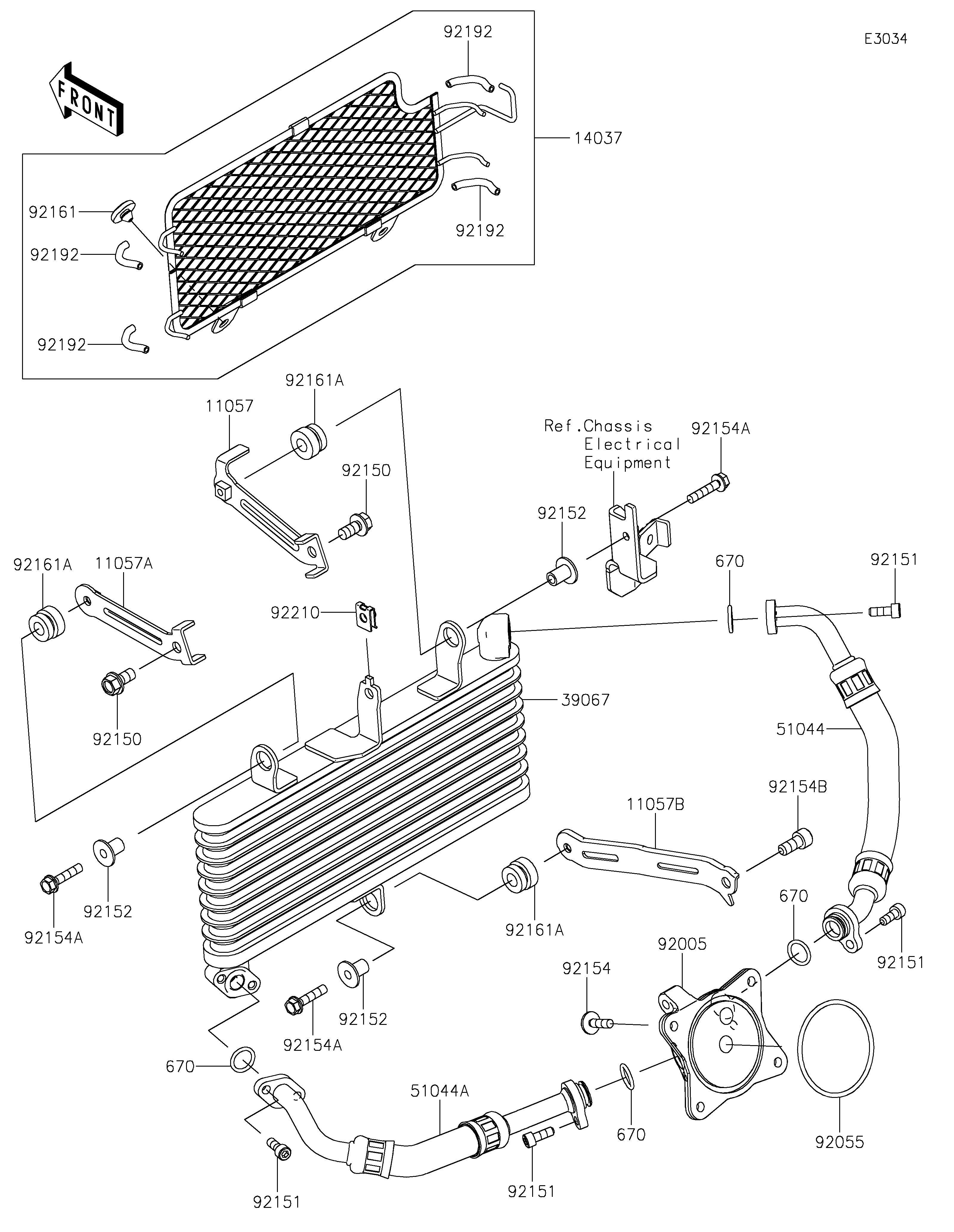 RADIATEUR DHUILE POUR NINJA ZX 10RR ZX1002NPFNN VERT 2023