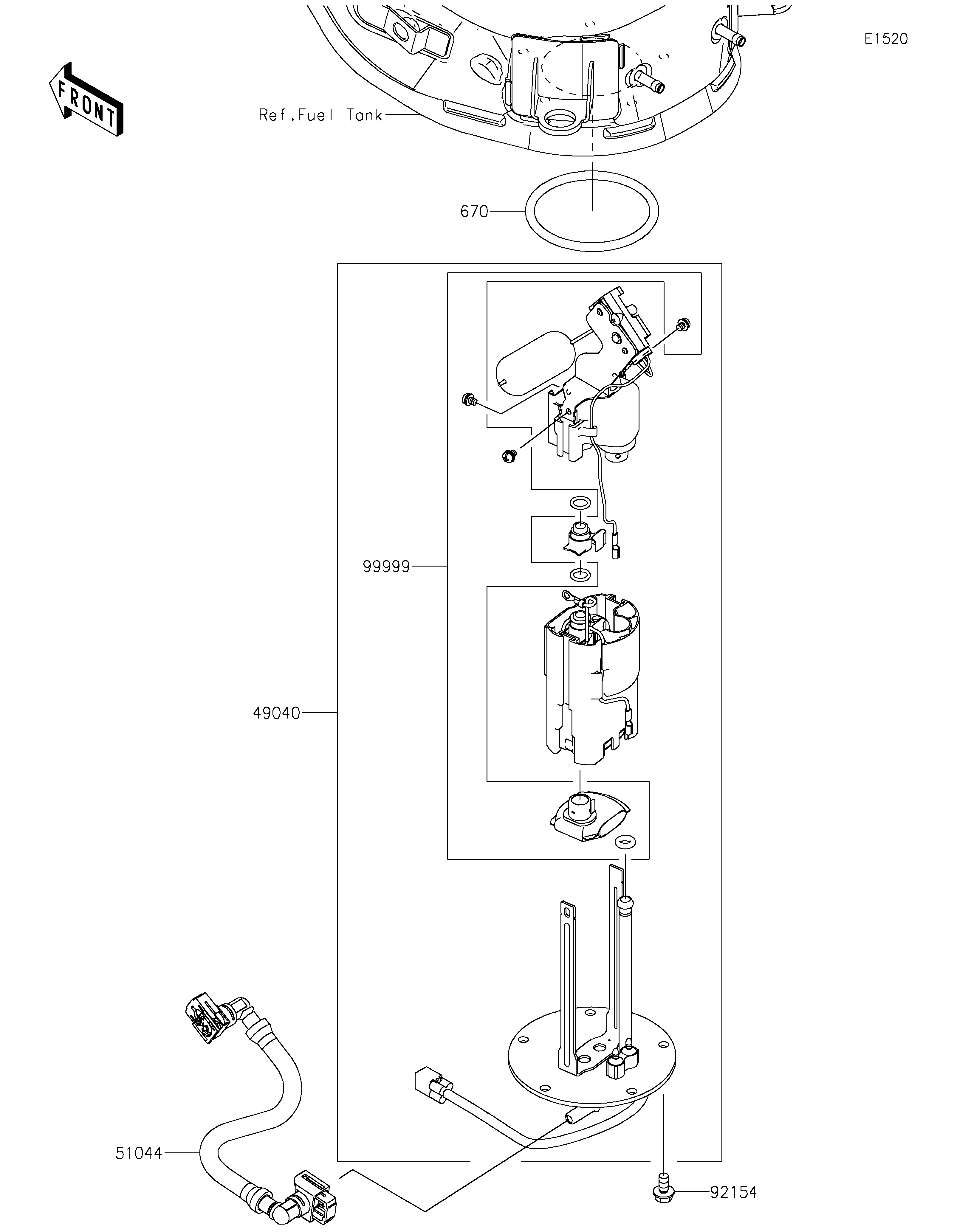 POMPE A ESSENCE POUR Z900 SE ZR900MNFNN NOIR 2022