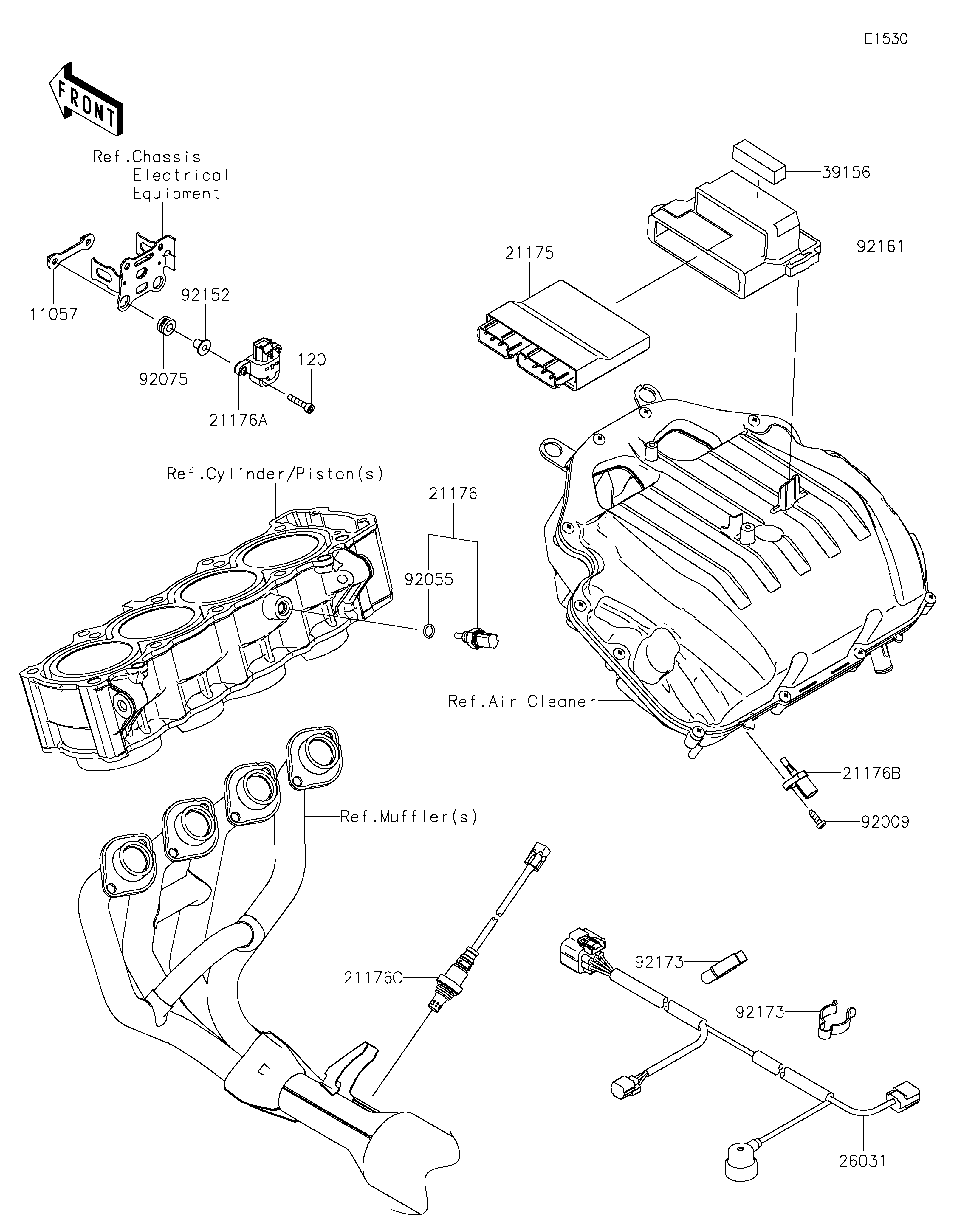 INJECTION CARBURANT POUR Z900 ZR900HNFBN BLANC 2022