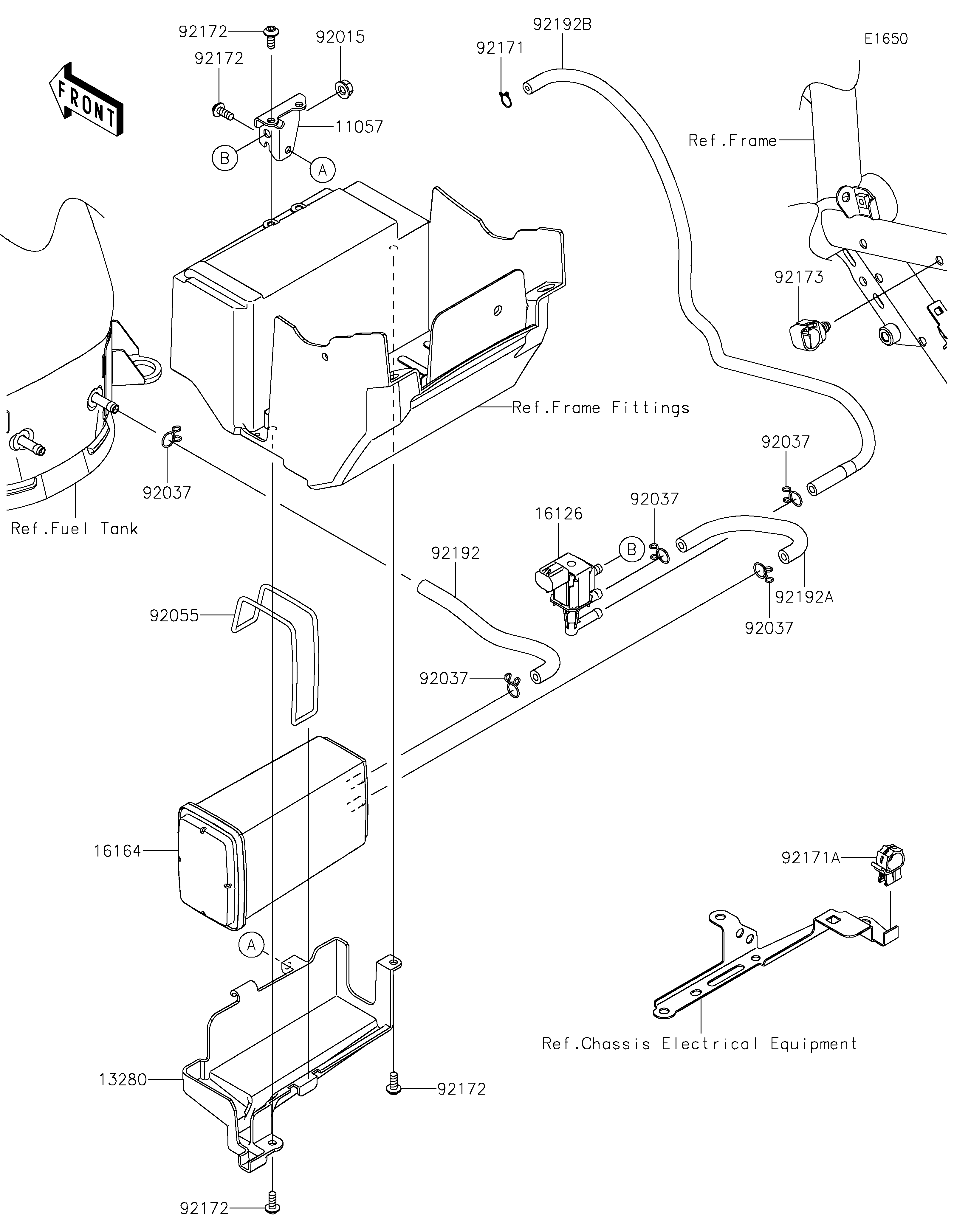 SYSTEME DEVAPORATION CARBURANT POUR Z900 ZR900FPSBN GRIS 2023