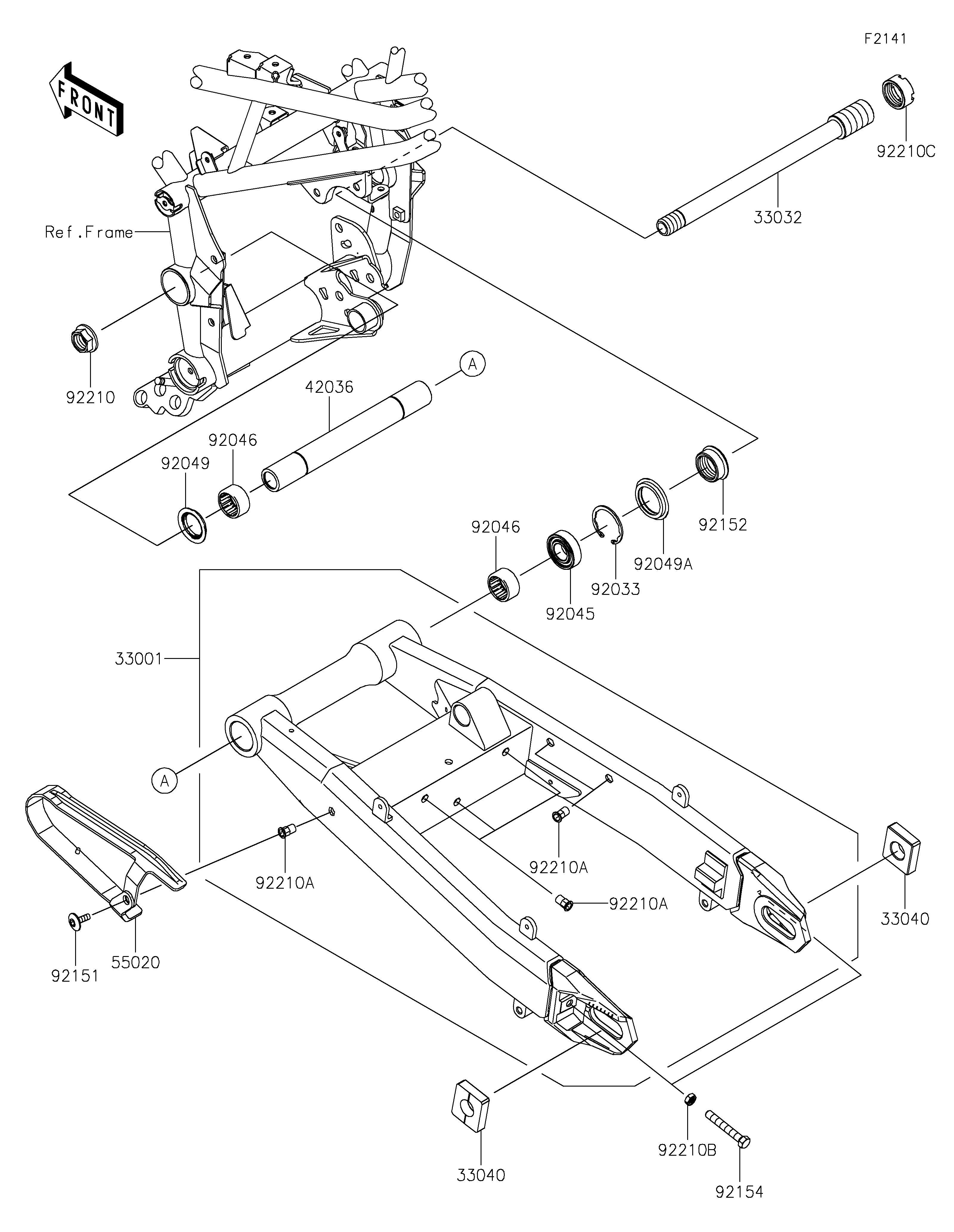 BRAS OSCILLANT POUR Z900 ZR900PPFNN NOIR 2023