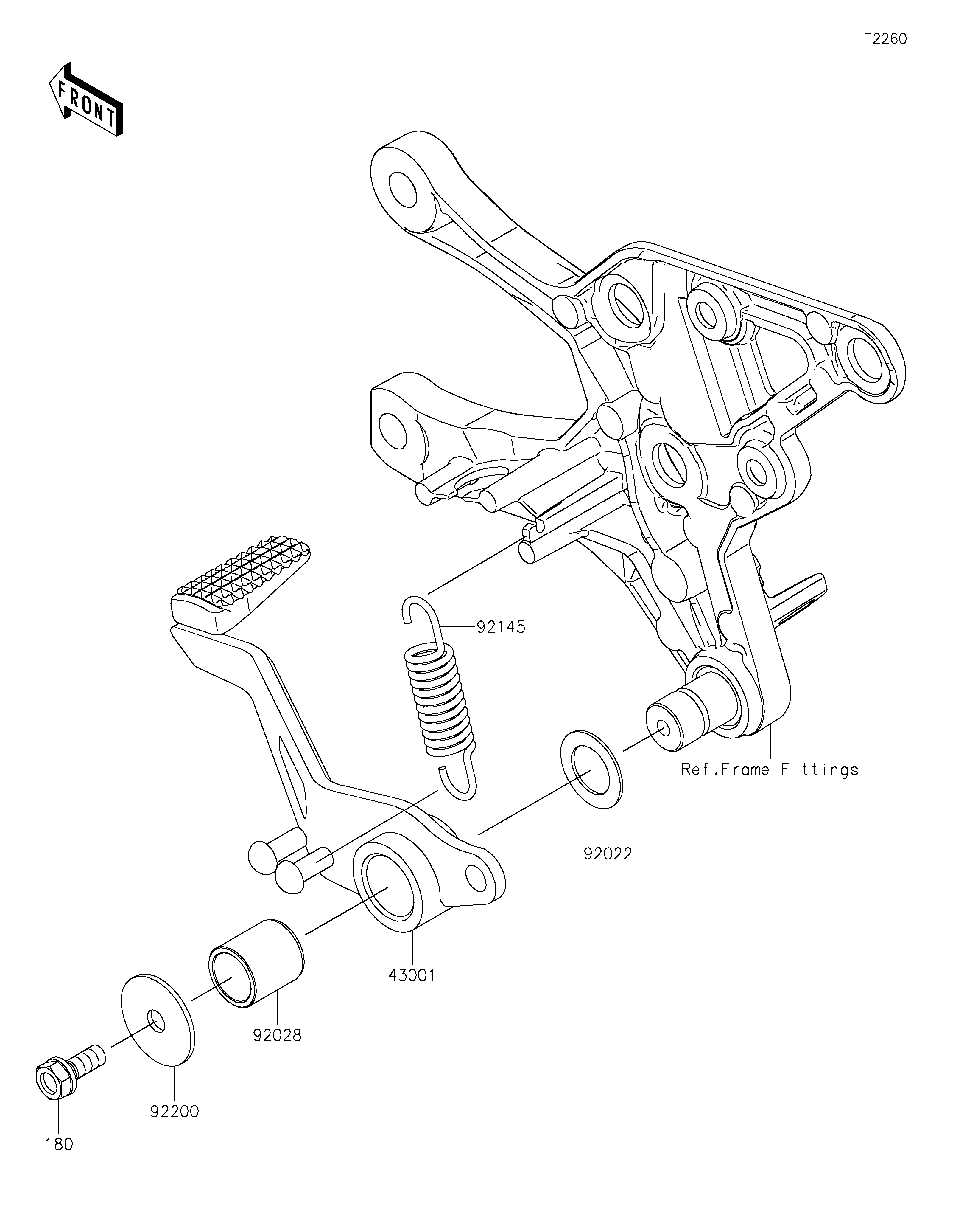 PEDALE DE FREIN POUR Z900 ZR900HNSBN BLANC 2022