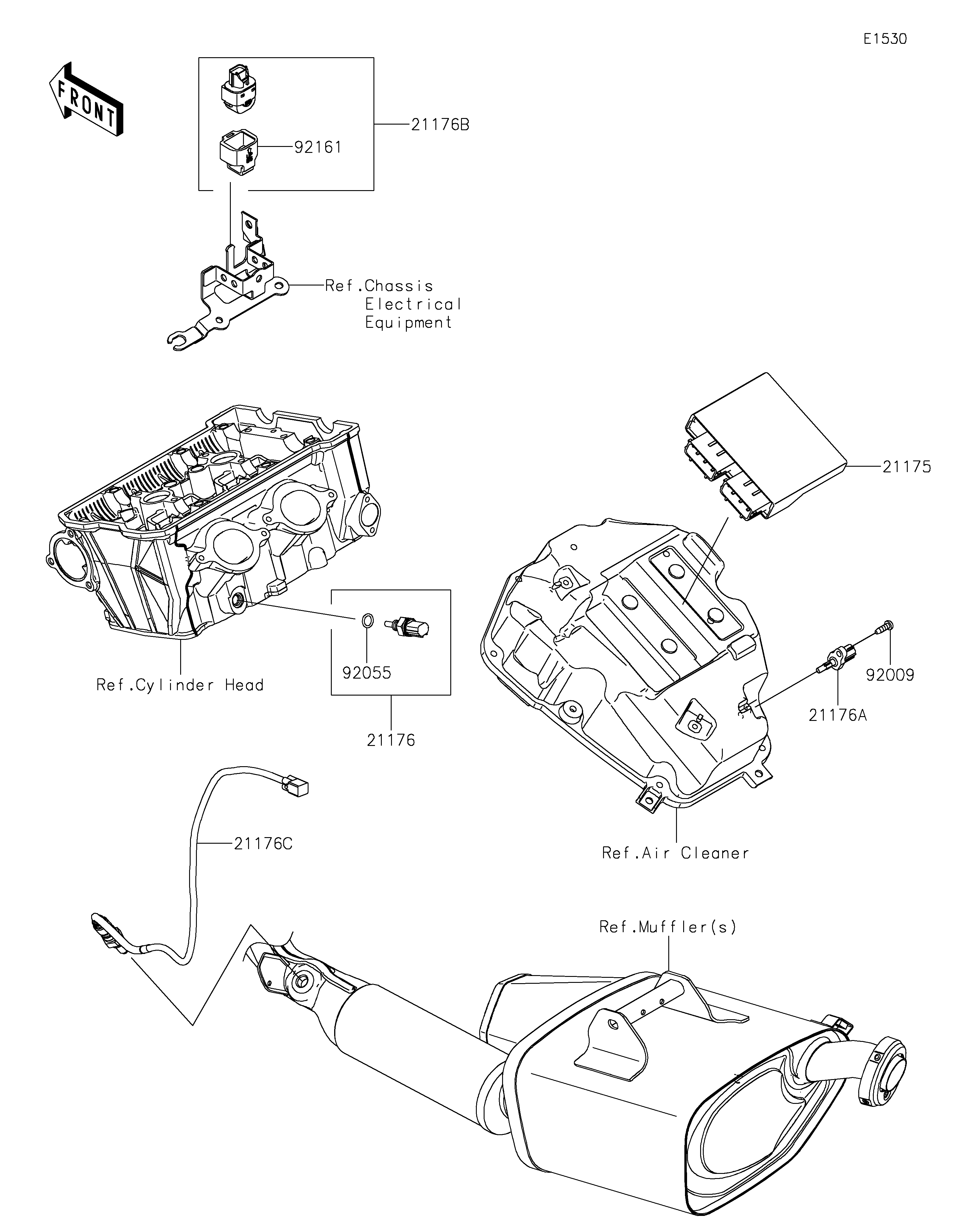 INJECTION CARBURANT POUR Z650 ER650KNSAN BLANC 2022