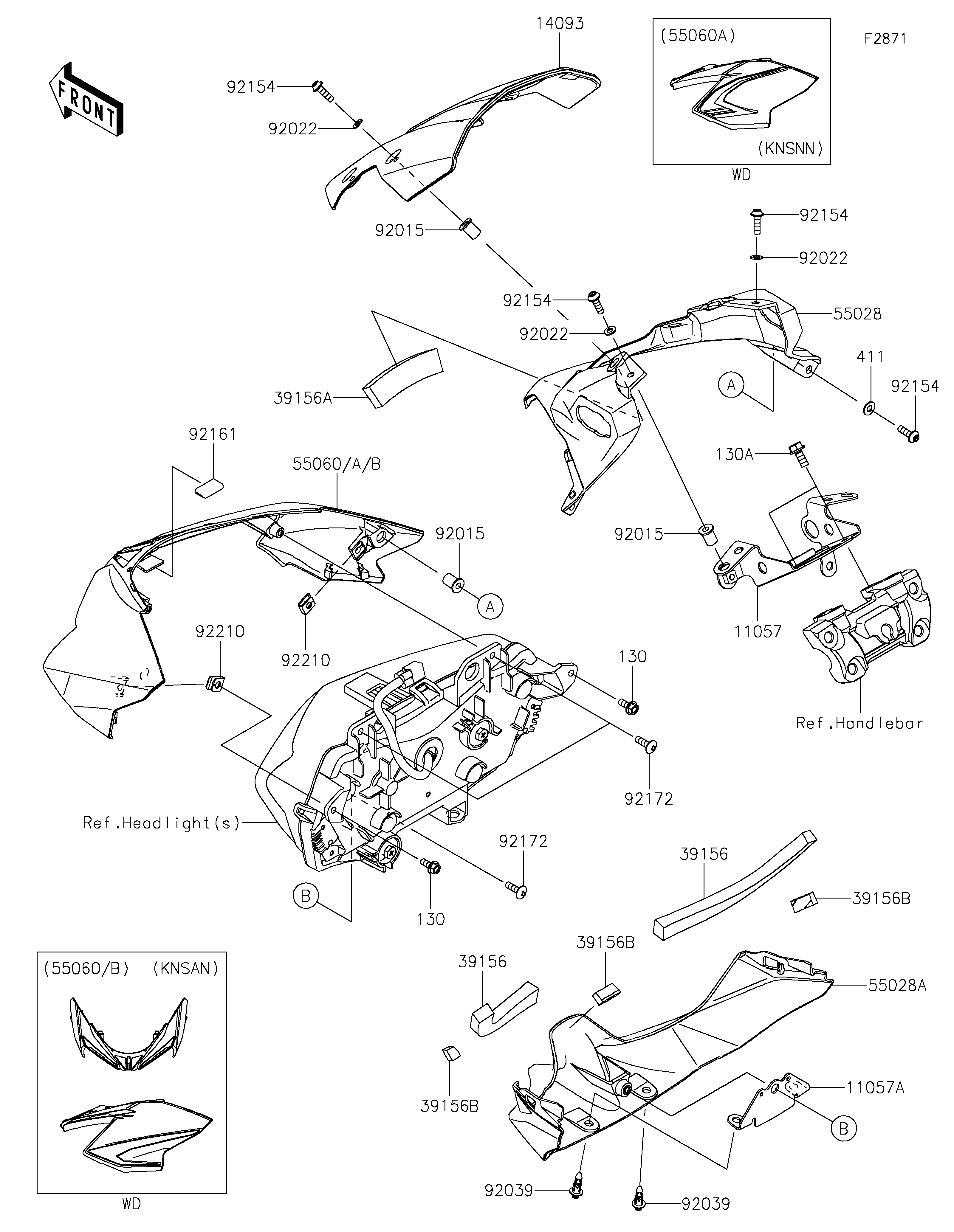 CARENAGE POUR Z650 ER650KNSAN VERT 2022