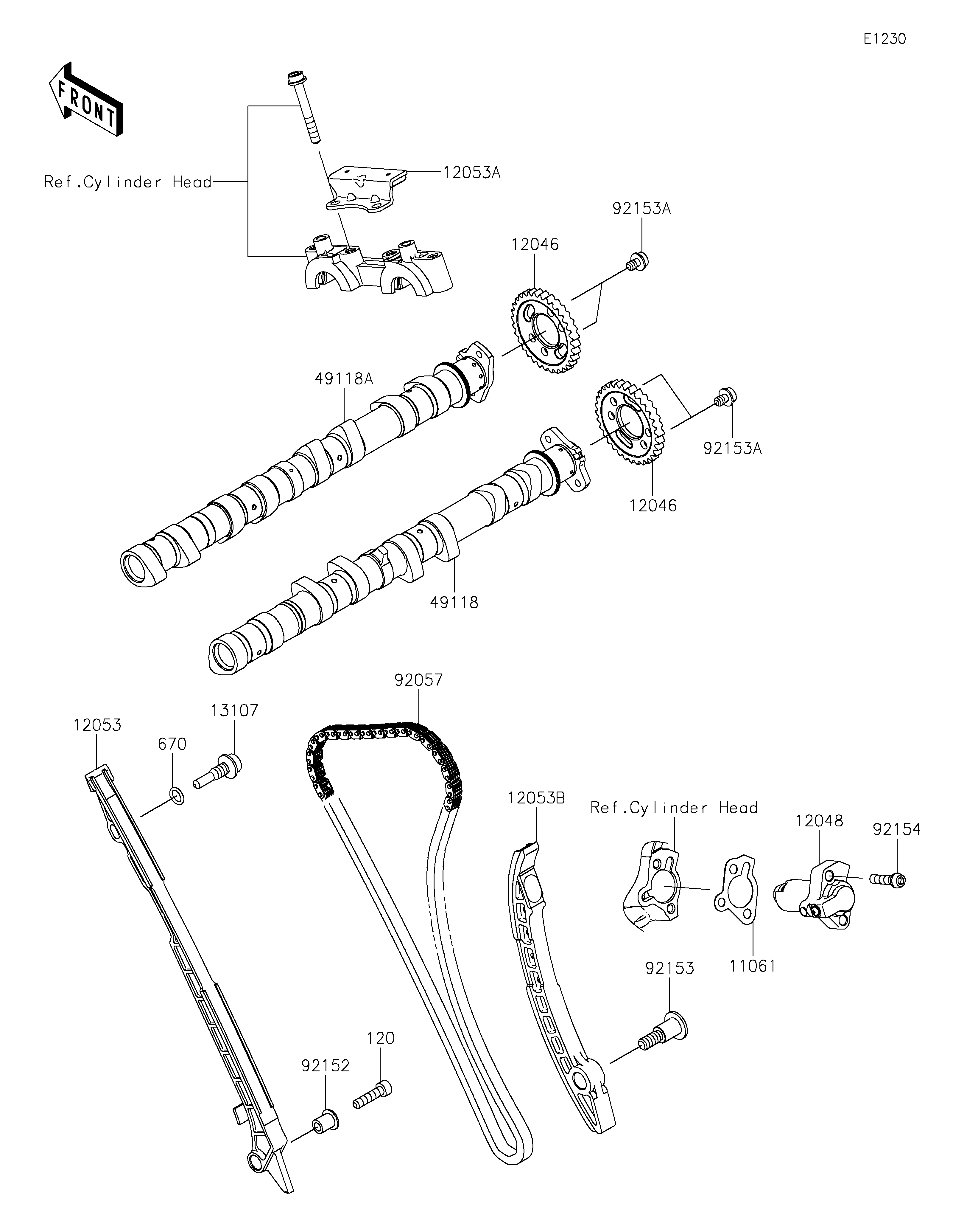 ARBRE A CAMETENDEUR POUR Z H2 SE ZR1000LNSNN VERT 2022