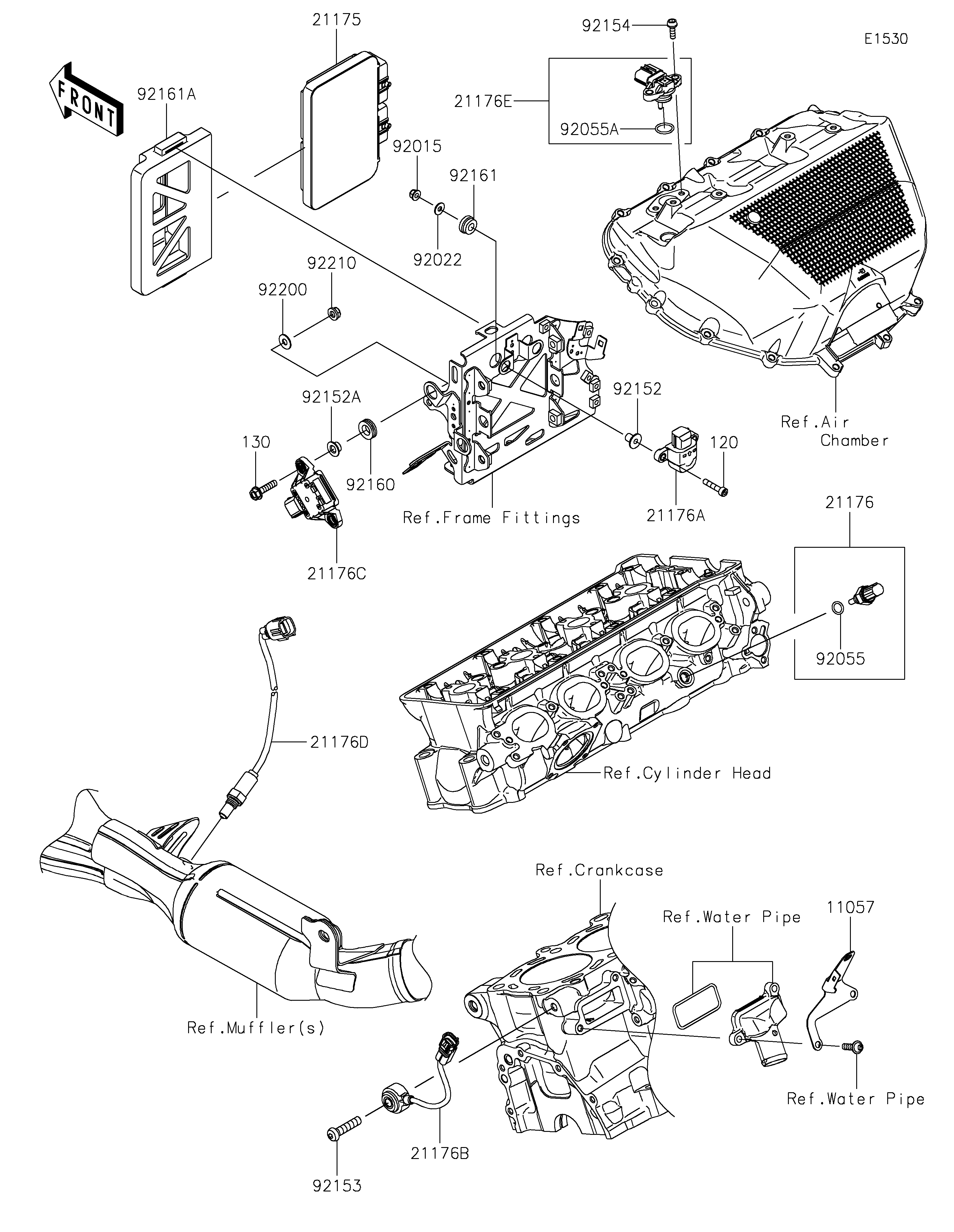 INJECTION CARBURANT POUR Z H2 SE ZR1000LMFNN VERT MAT 2021