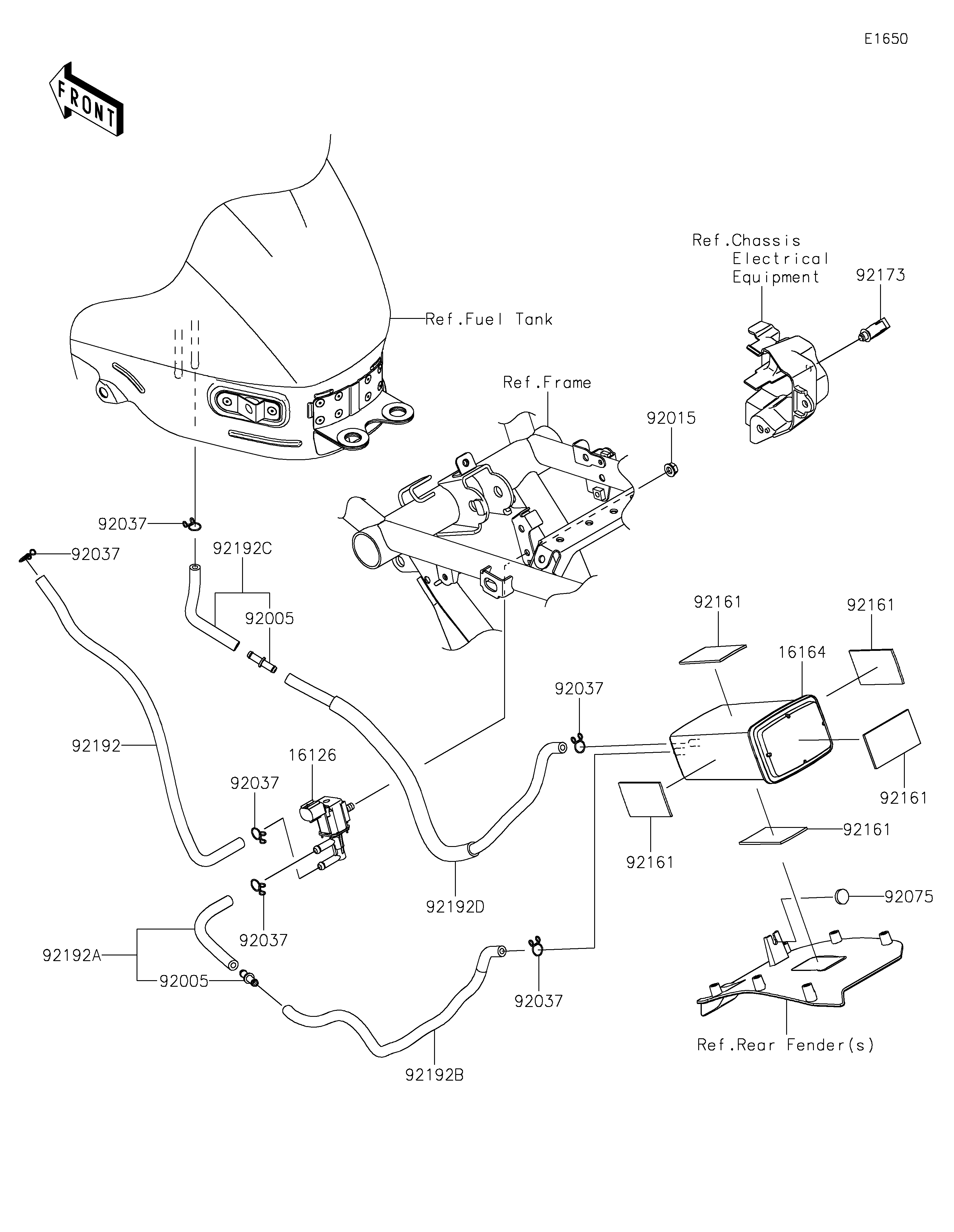 SYSTEME DEVAPORATION CARBURANT POUR Z650RS ER650MNACB ROUGE 2022