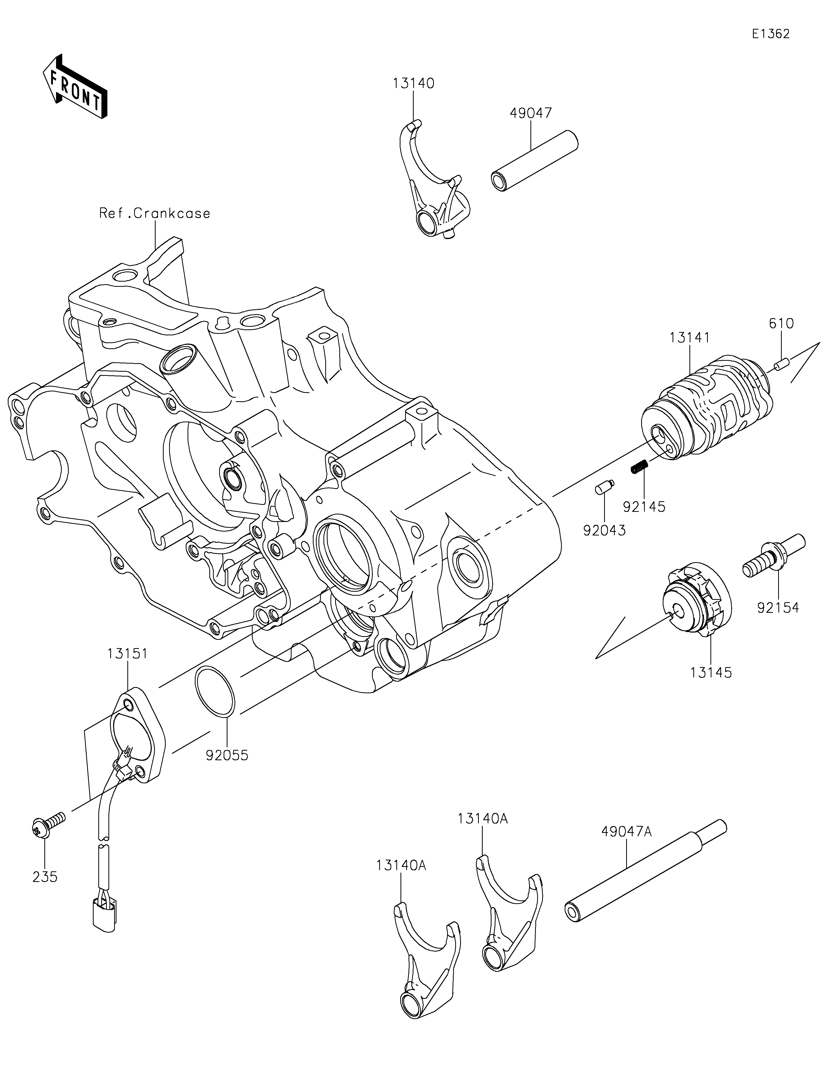 FOURCHETTEBARRILLET DE SELECTION POUR KLX450R KLX450ANFNN VERT 2022 EUROPE