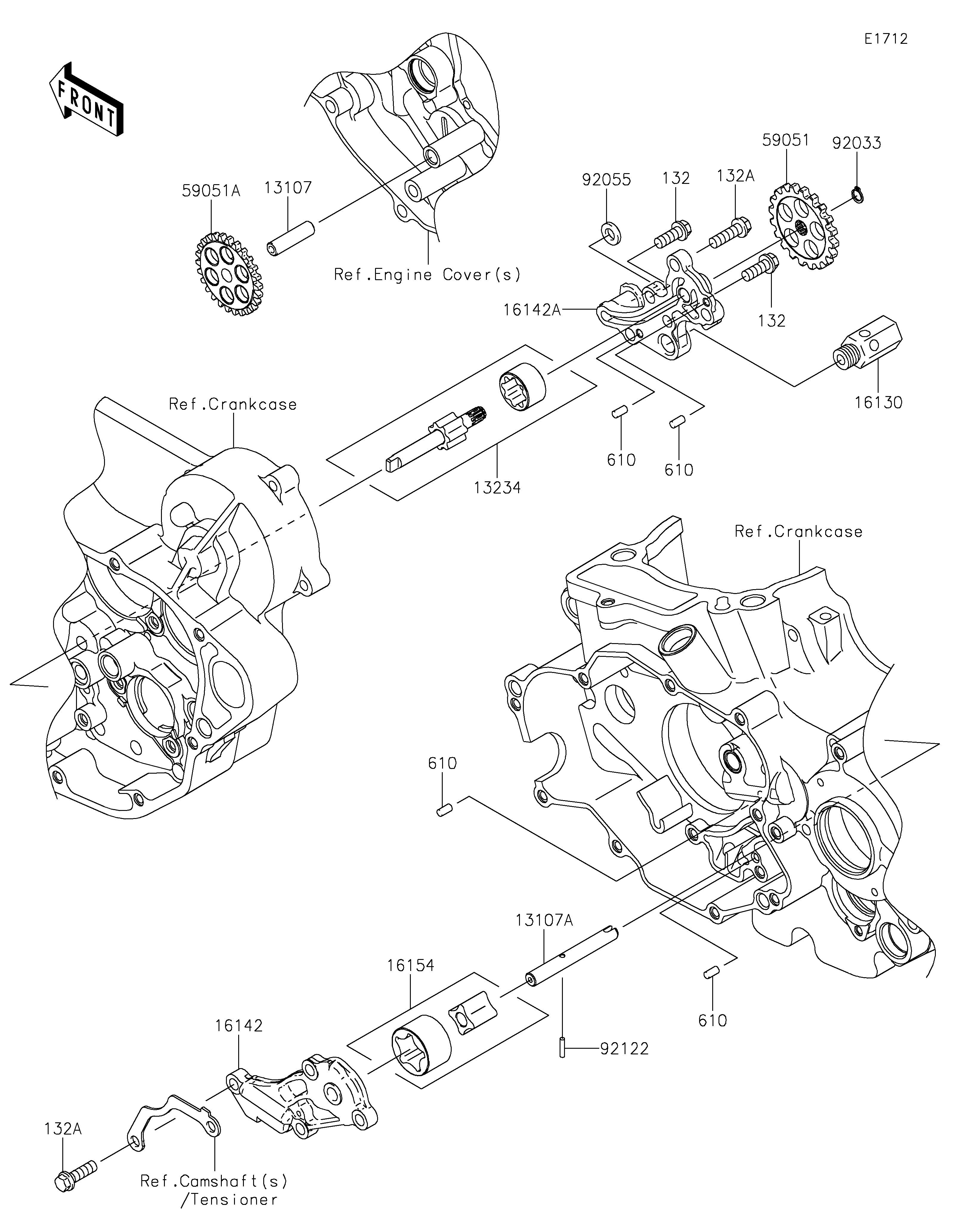 POMPE A HUILE POUR KLX450R KLX450A8F VERT 2008 EUROPE