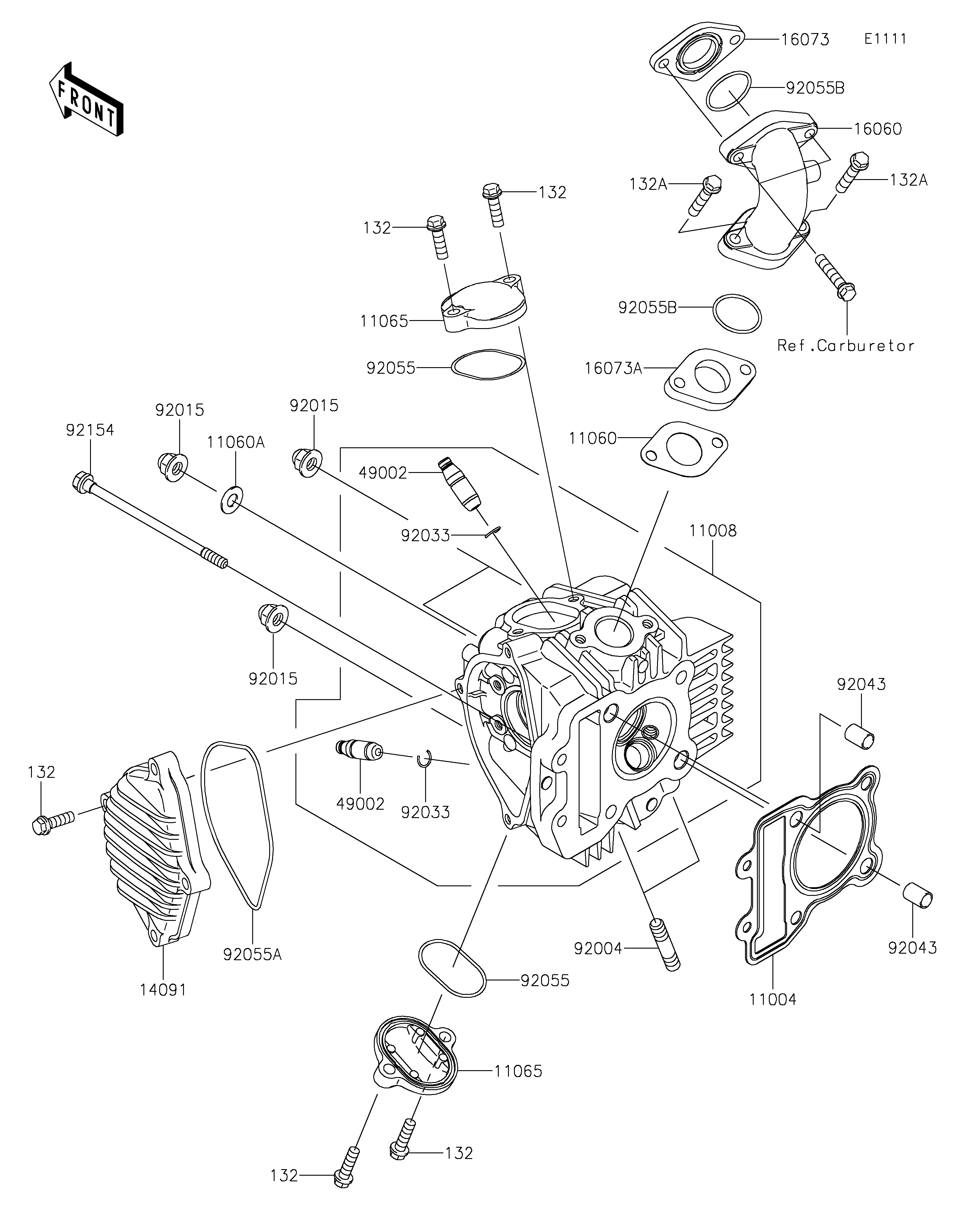 CULASSE POUR KLX110R KLX110CPFNN VERT 2023 EUROPE