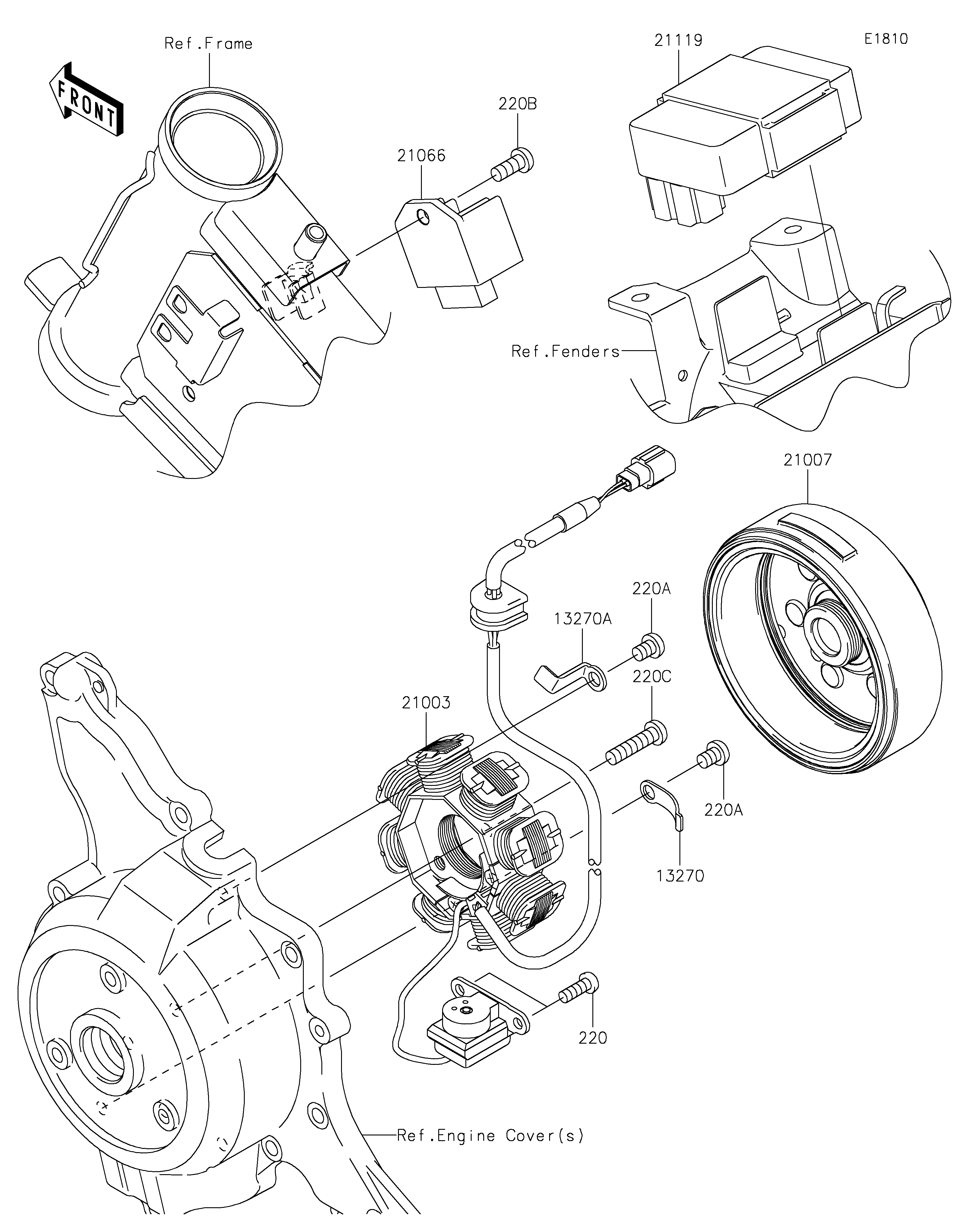 GENERATEUR POUR KLX110R KLX110CPFNN VERT 2023 EUROPE