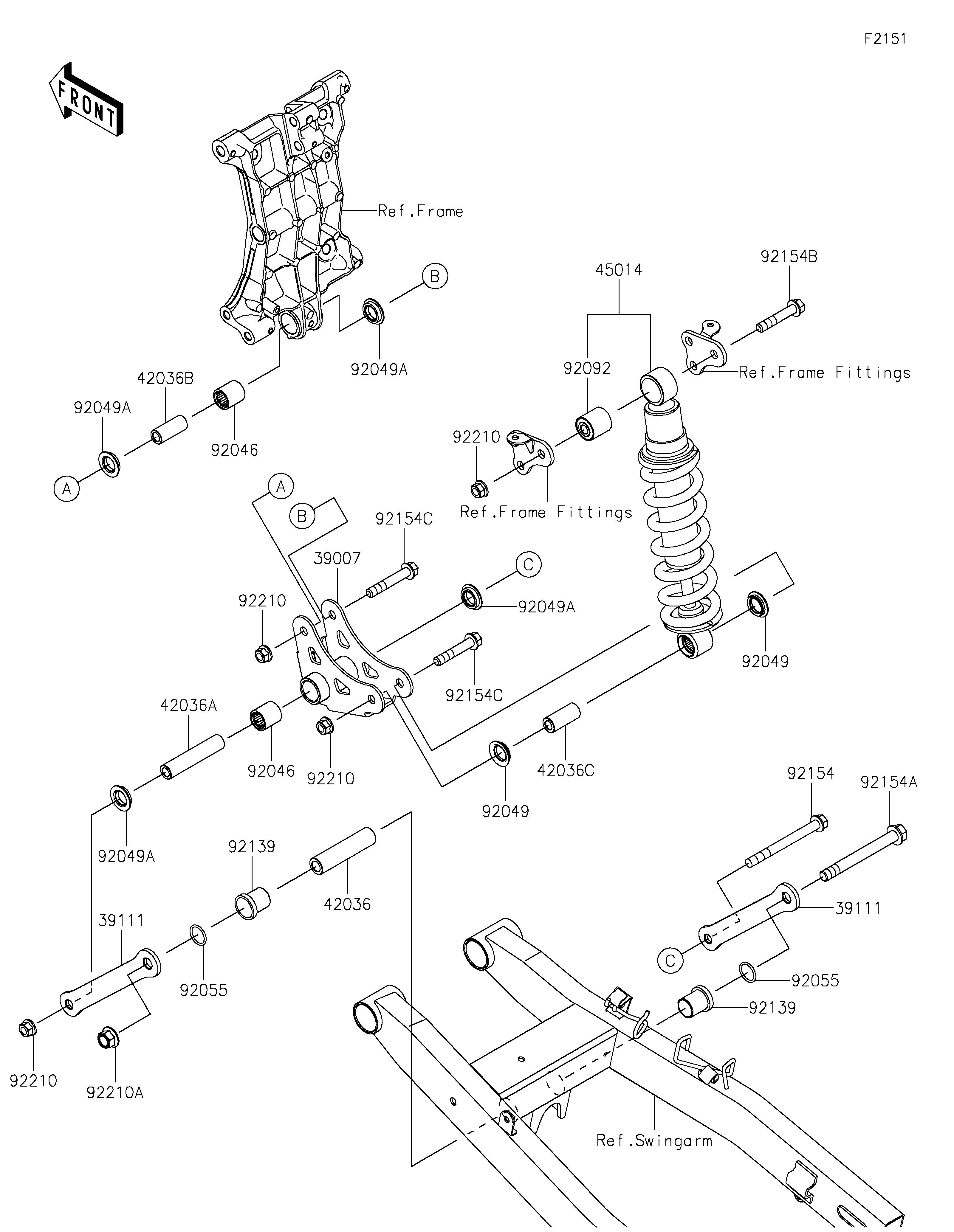 SUSPENSIONAMORTISSEUR POUR NINJA 400 EX400GJF NOIR 2018