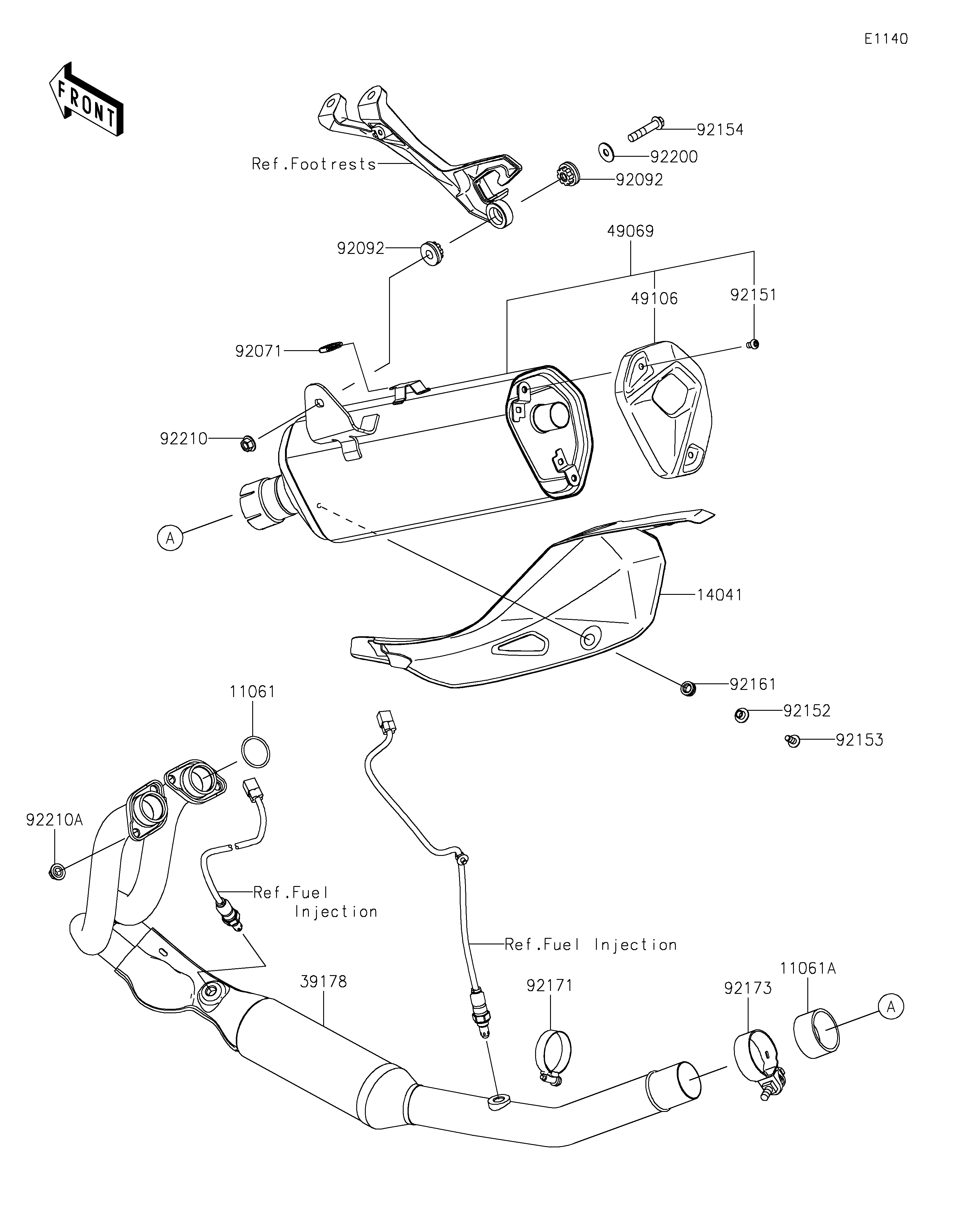 ECHAPPEMENT POUR Z400 ER400FPFNN VERT 2023
