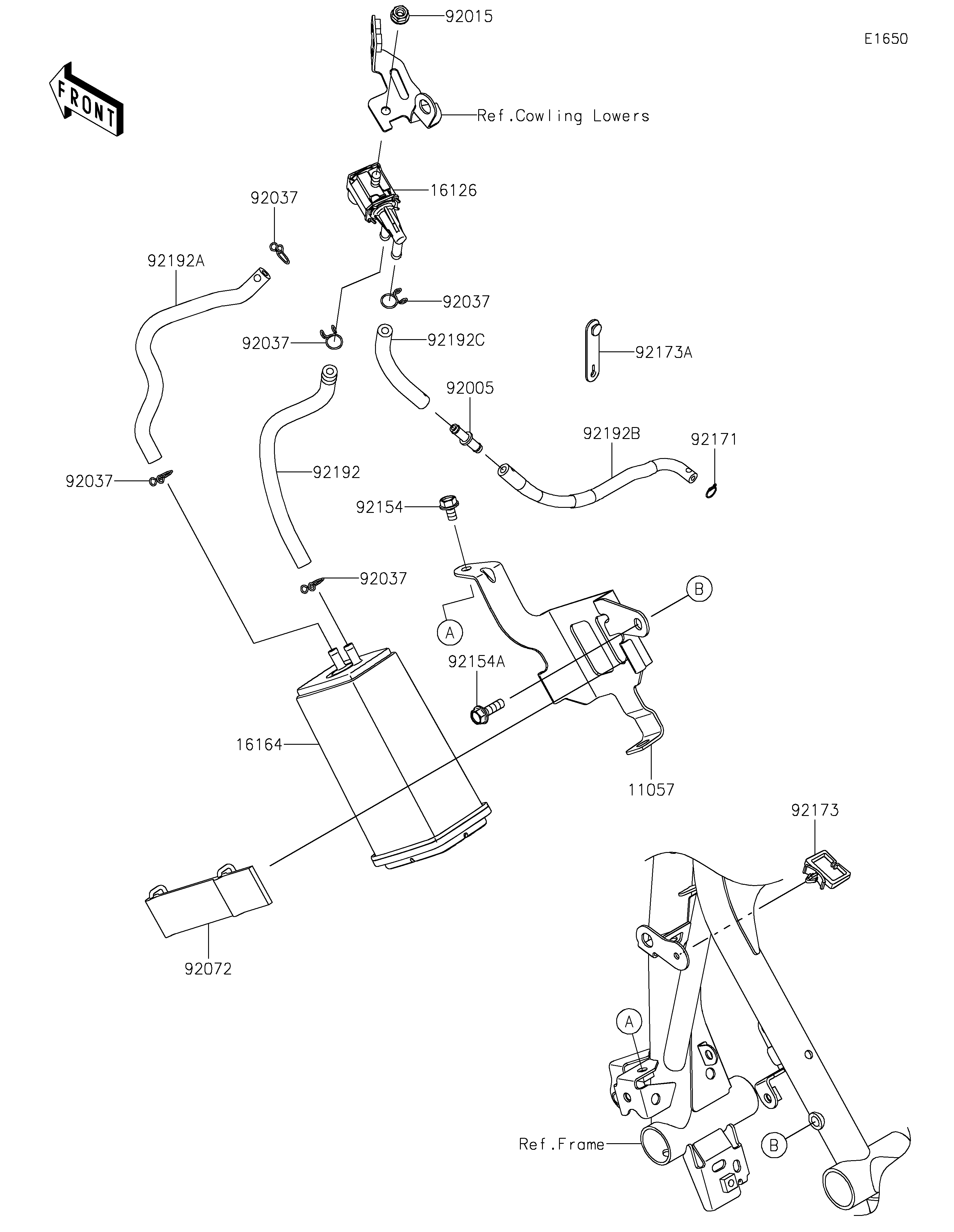 SYSTEME DEVAPORATION CARBURANT POUR Z400 ER400FPFNN BLANC 2023