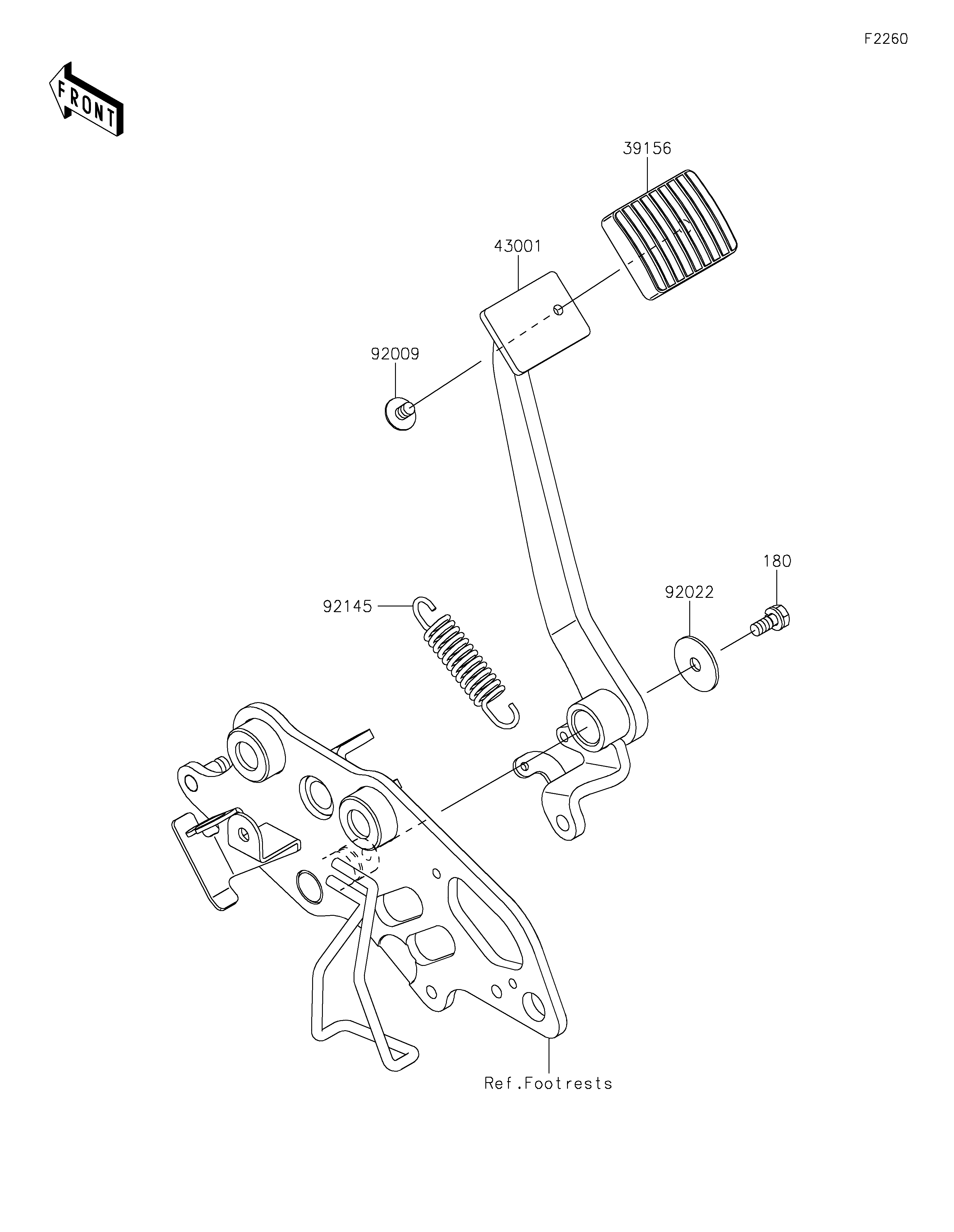 PEDALE DE FREIN POUR VULCAN S EN650JMFAN GRIS 2021