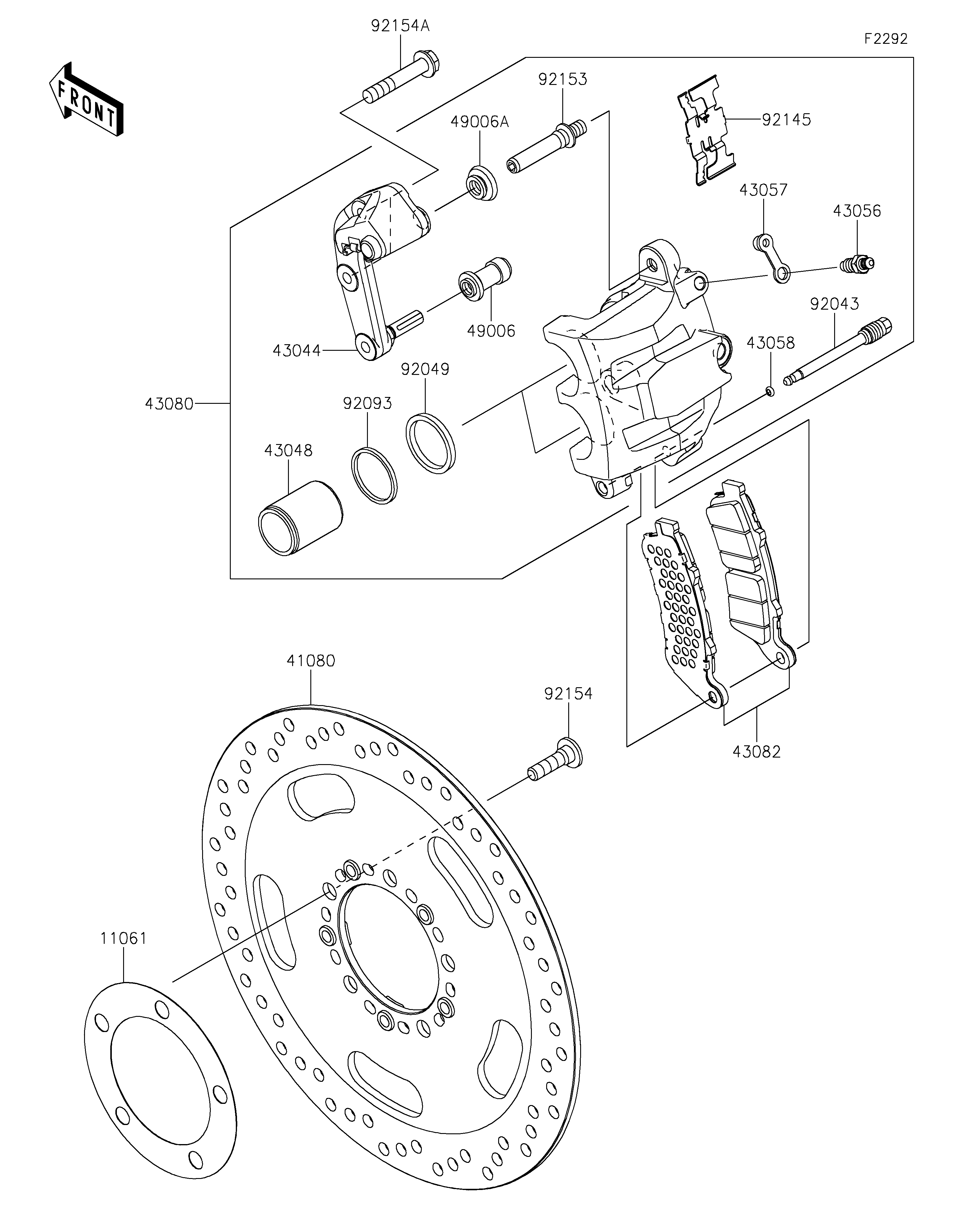 FREIN AVANT POUR VULCAN S EN650JMFAN GRIS 2021