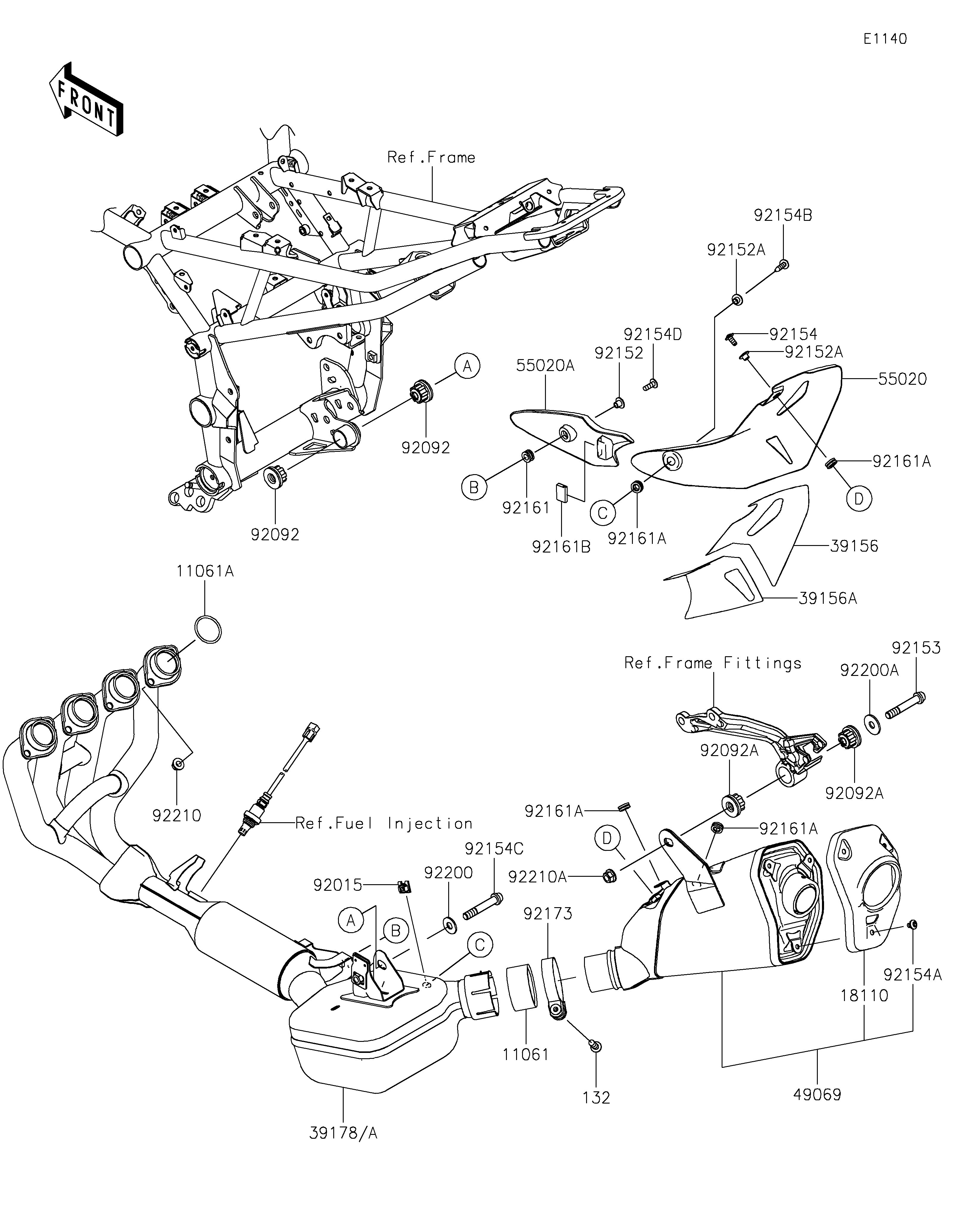 ECHAPPEMENT POUR Z900 SE ZR900MPFNN NOIR 2023