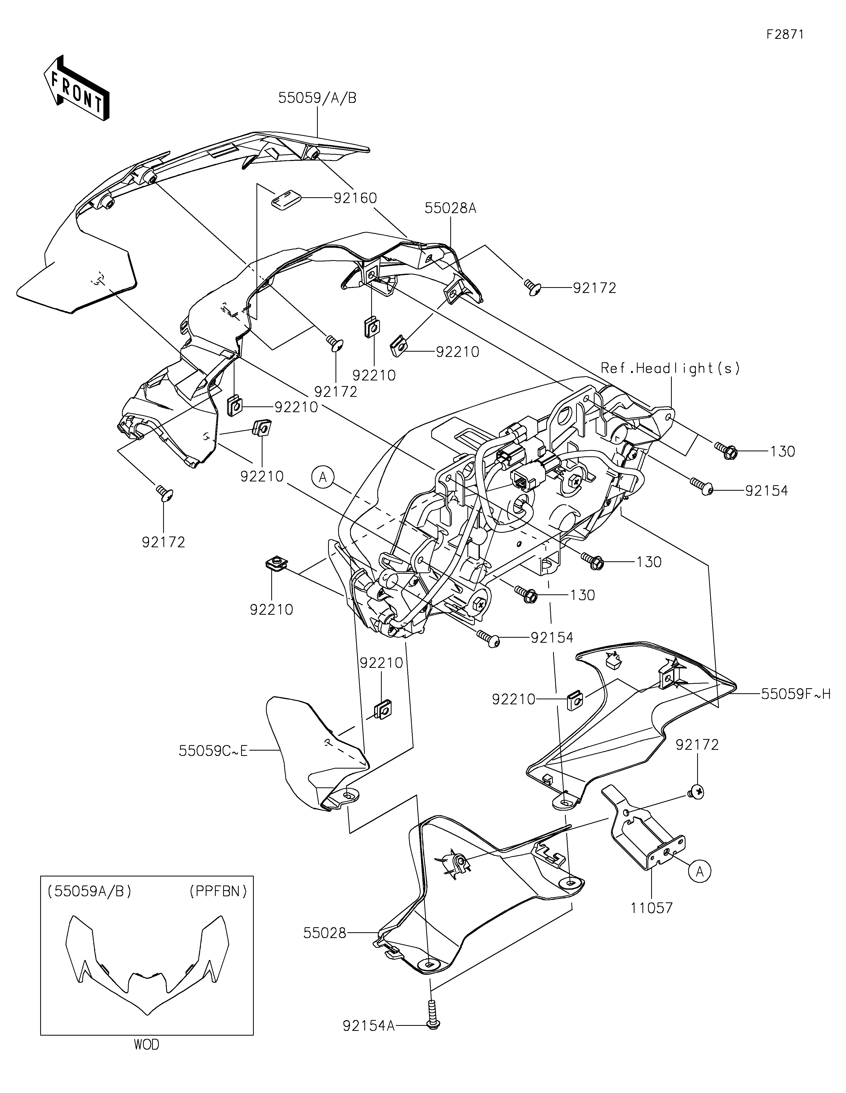 CARENAGE POUR Z900 ZR900PRFNN NOIR 2024