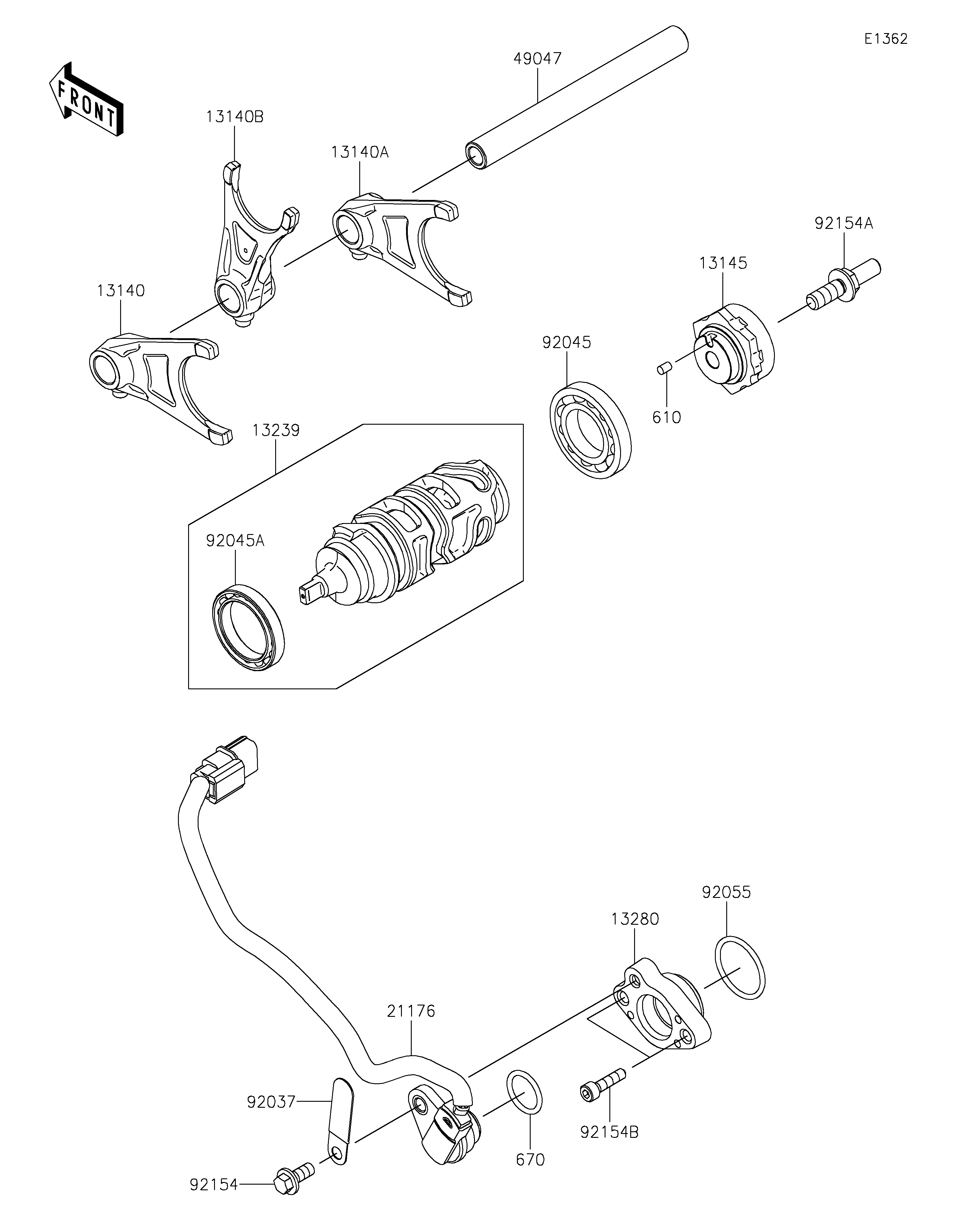 FOURCHETTEBARRILLET DE SELECTION POUR NINJA ZX 10RR ZX1002NPFNN VERT 2023
