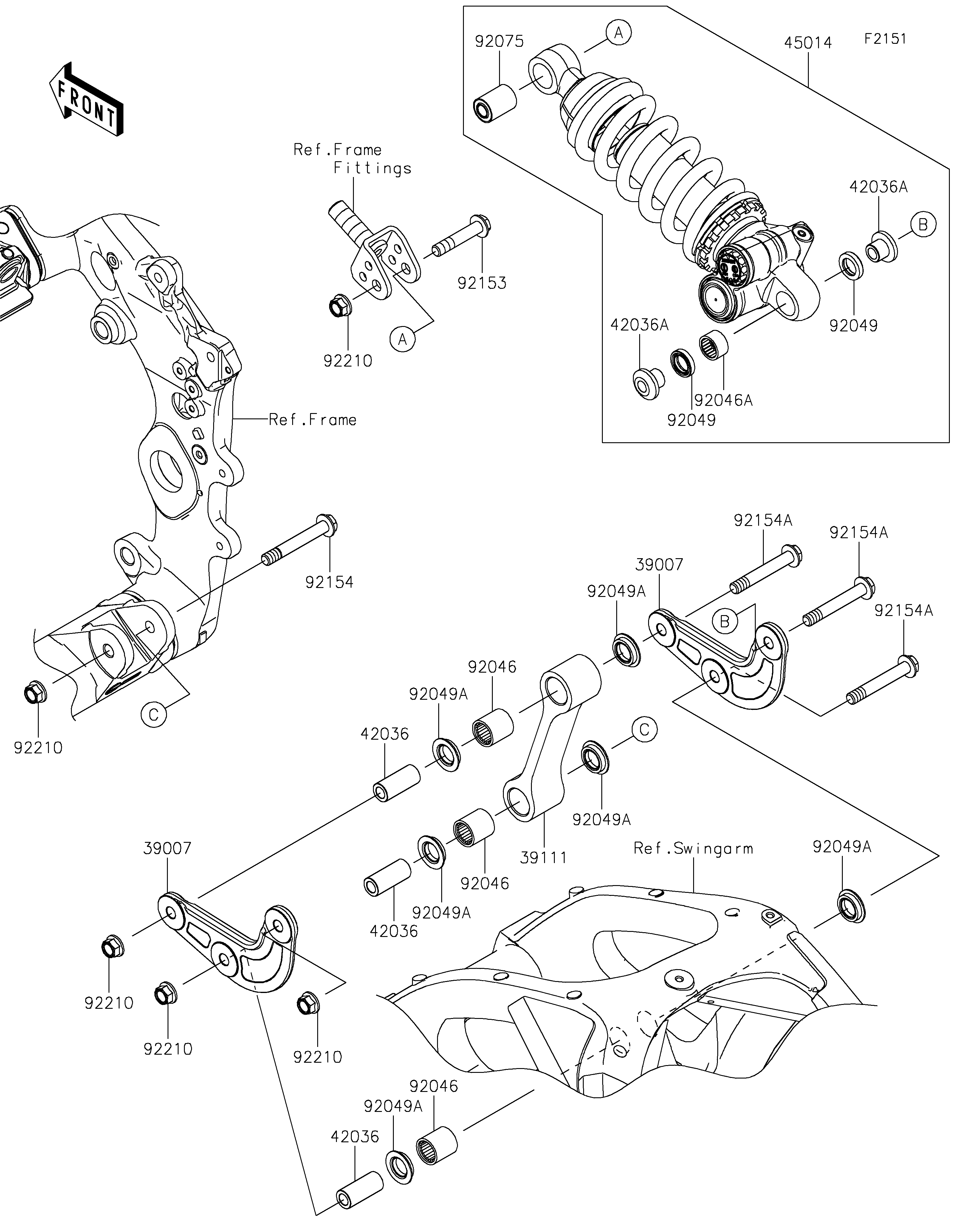 SUSPENSIONAMORTISSEUR POUR NINJA ZX 10R ZX1002LNSAN NOIR 2022
