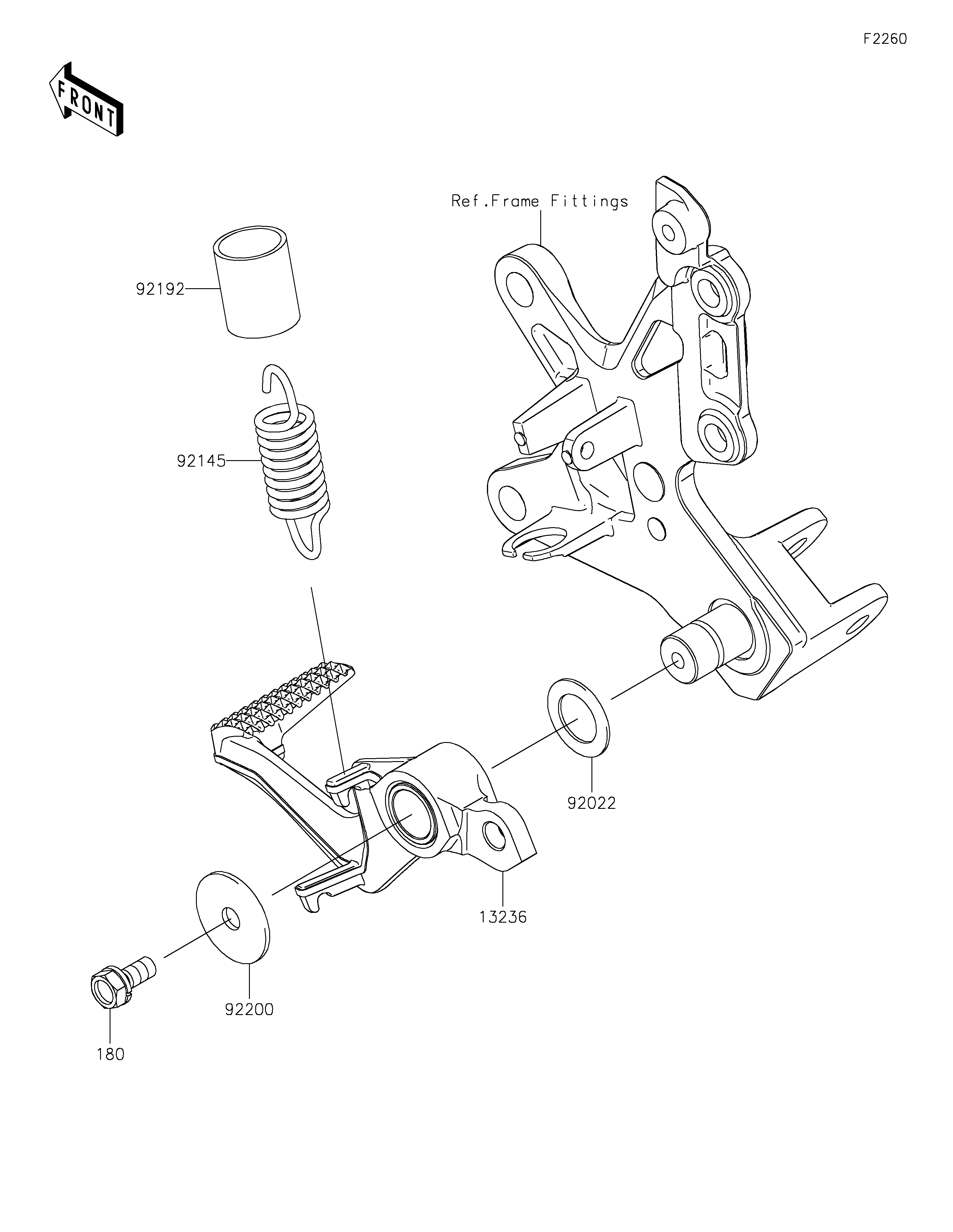 PEDALE DE FREIN POUR NINJA ZX 10R ZX1002LMFAN NOIR 2021