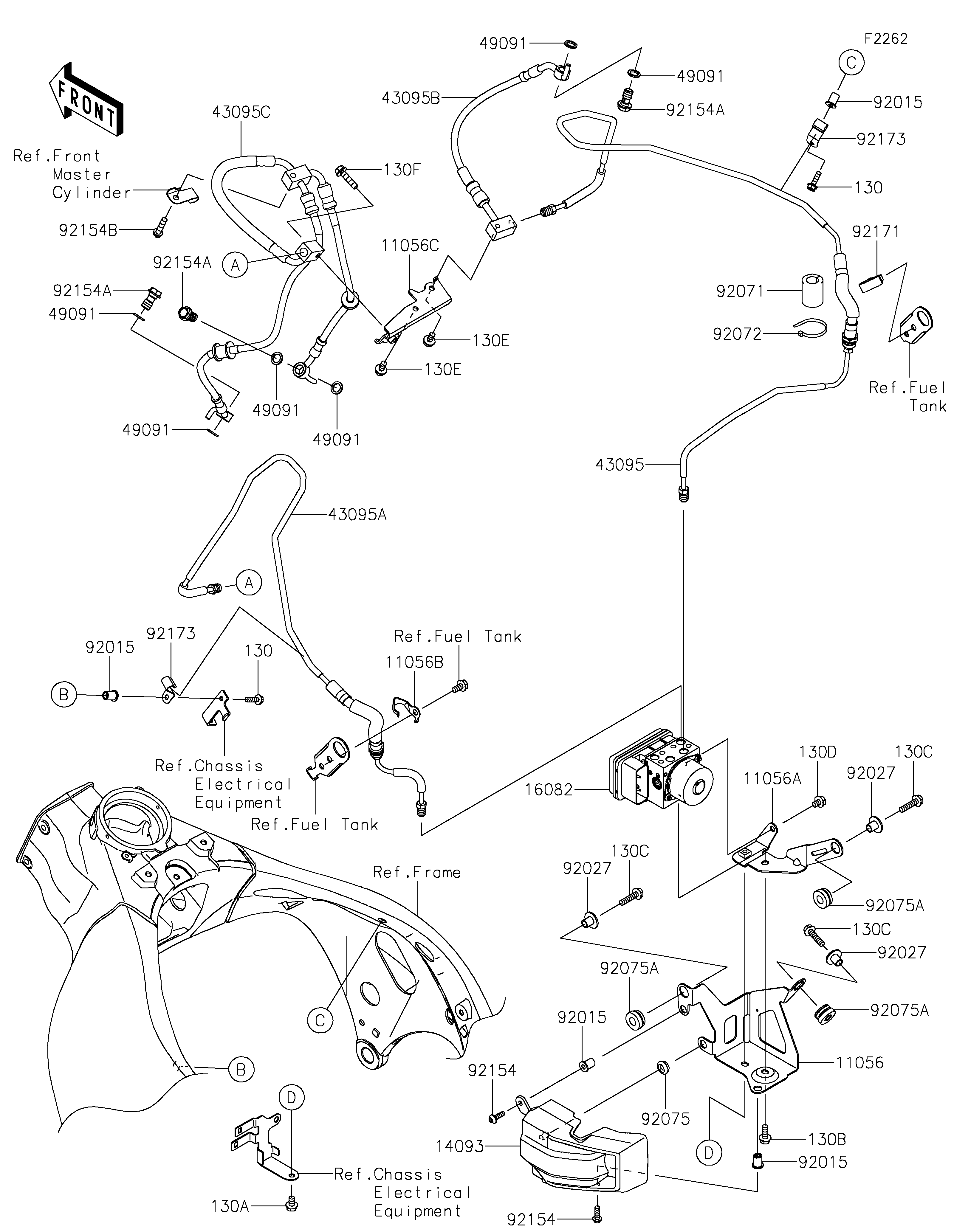 DURITE DE FREIN POUR NINJA ZX 10RR ZX1002NMFNN VERT MAT 2021