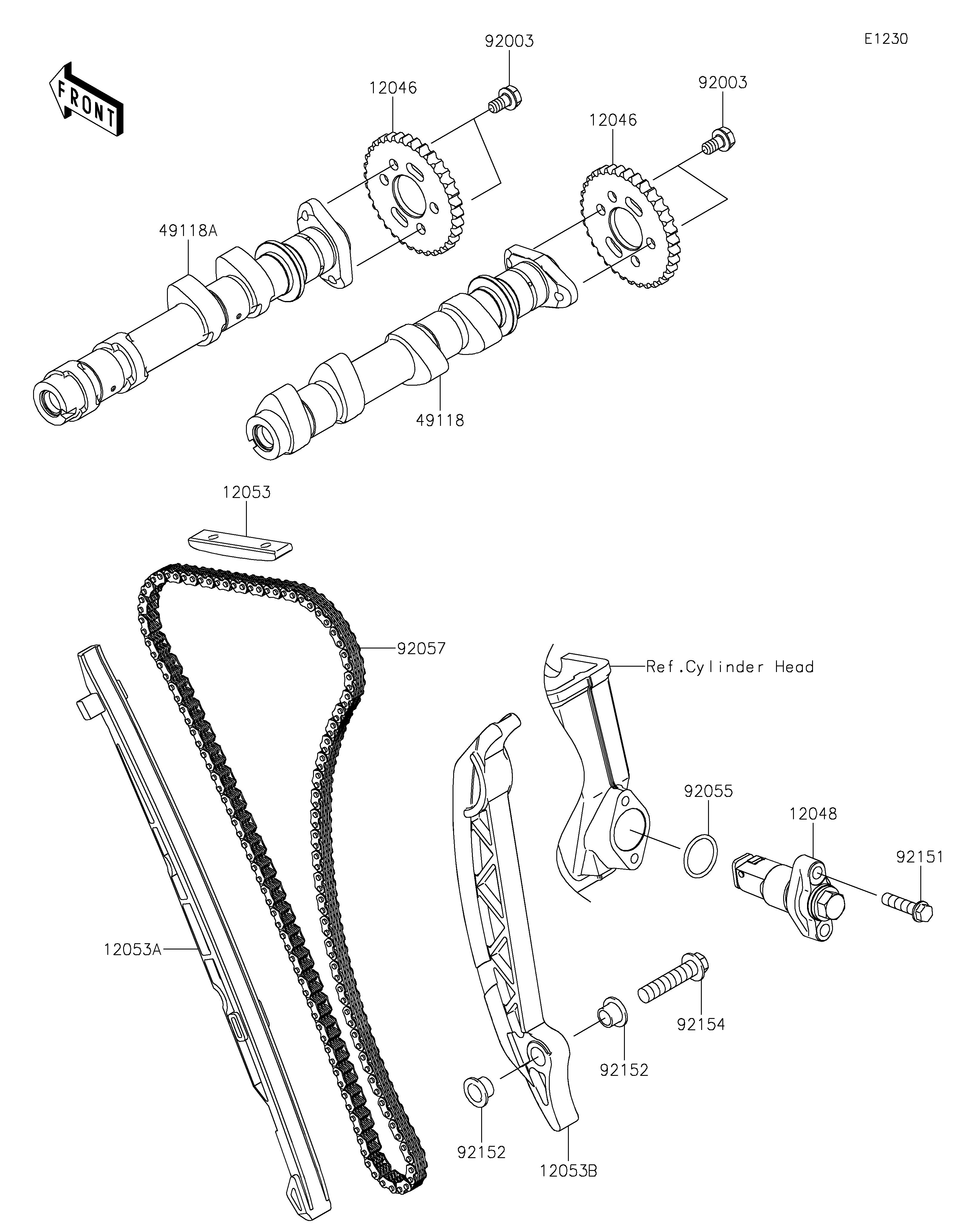 ARBRE A CAMETENDEUR POUR NINJA 650 EX650PPFAN BLANC 2023