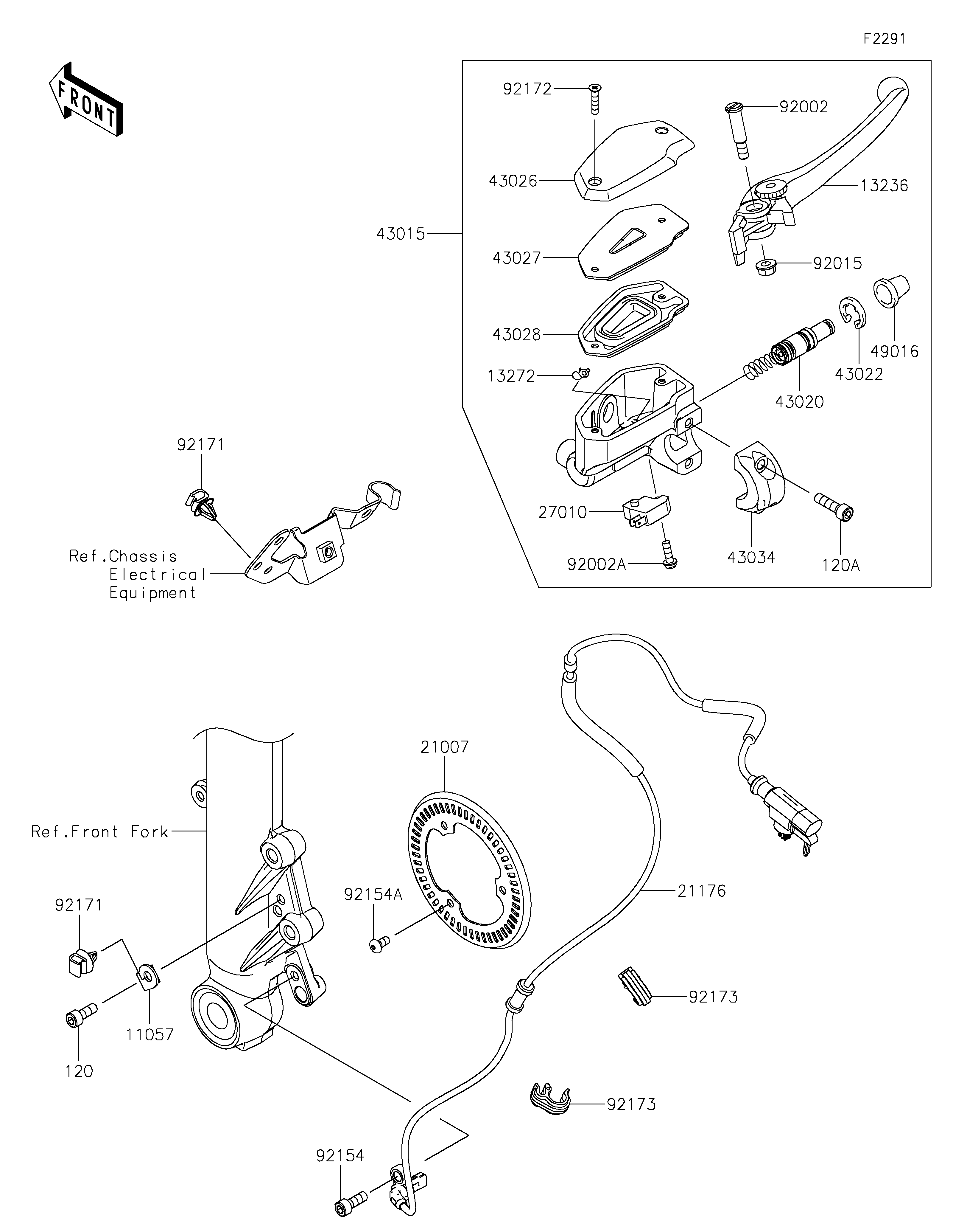 MAITRE CYLINDRE AV POUR NINJA 650 EX650MLF NOIR 2020