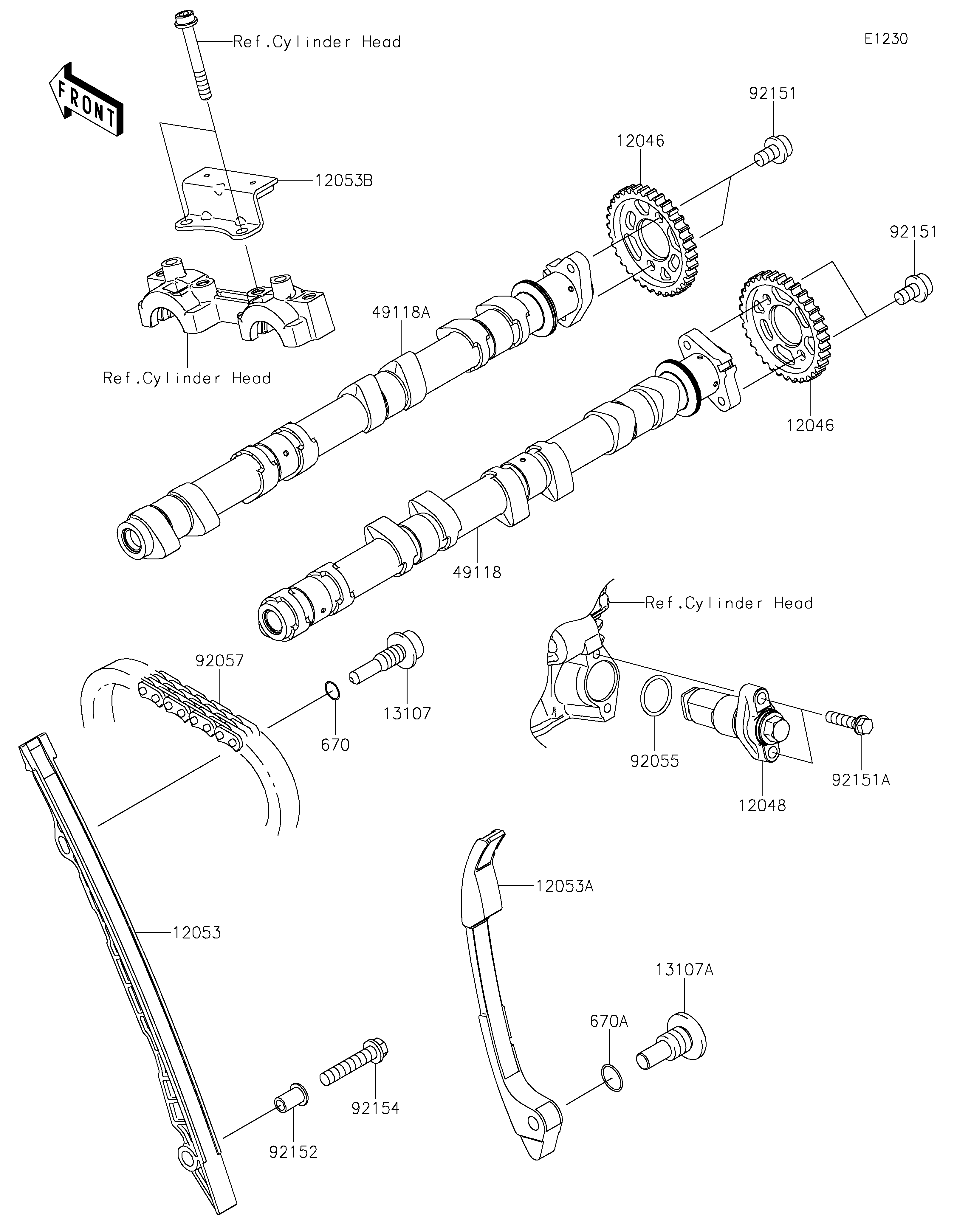 ARBRE A CAMETENDEUR POUR Z900RS CAFE ZR900EJF VERT 2018