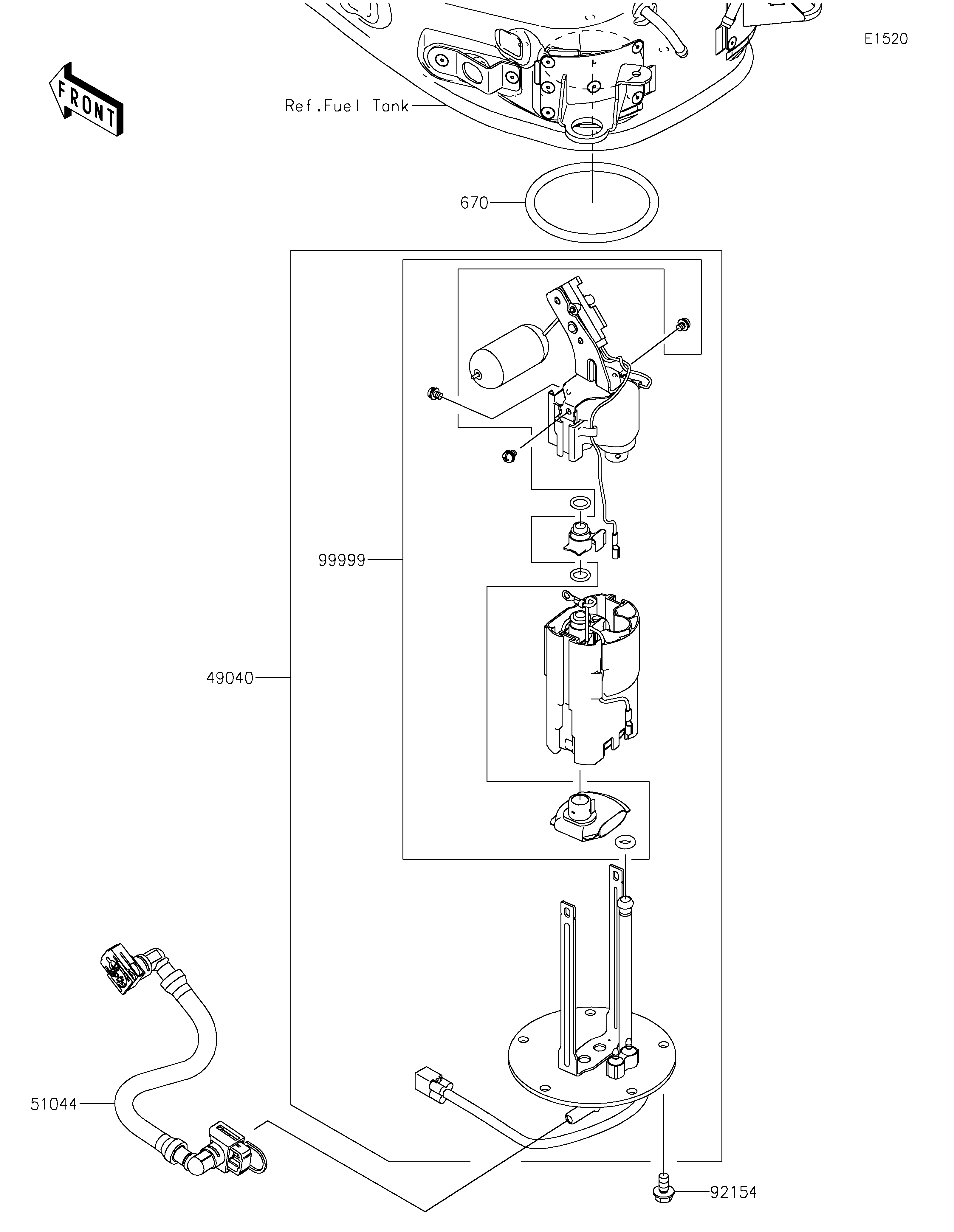 POMPE A ESSENCE POUR Z900RS CAFE ZR900EKF VERT 2019
