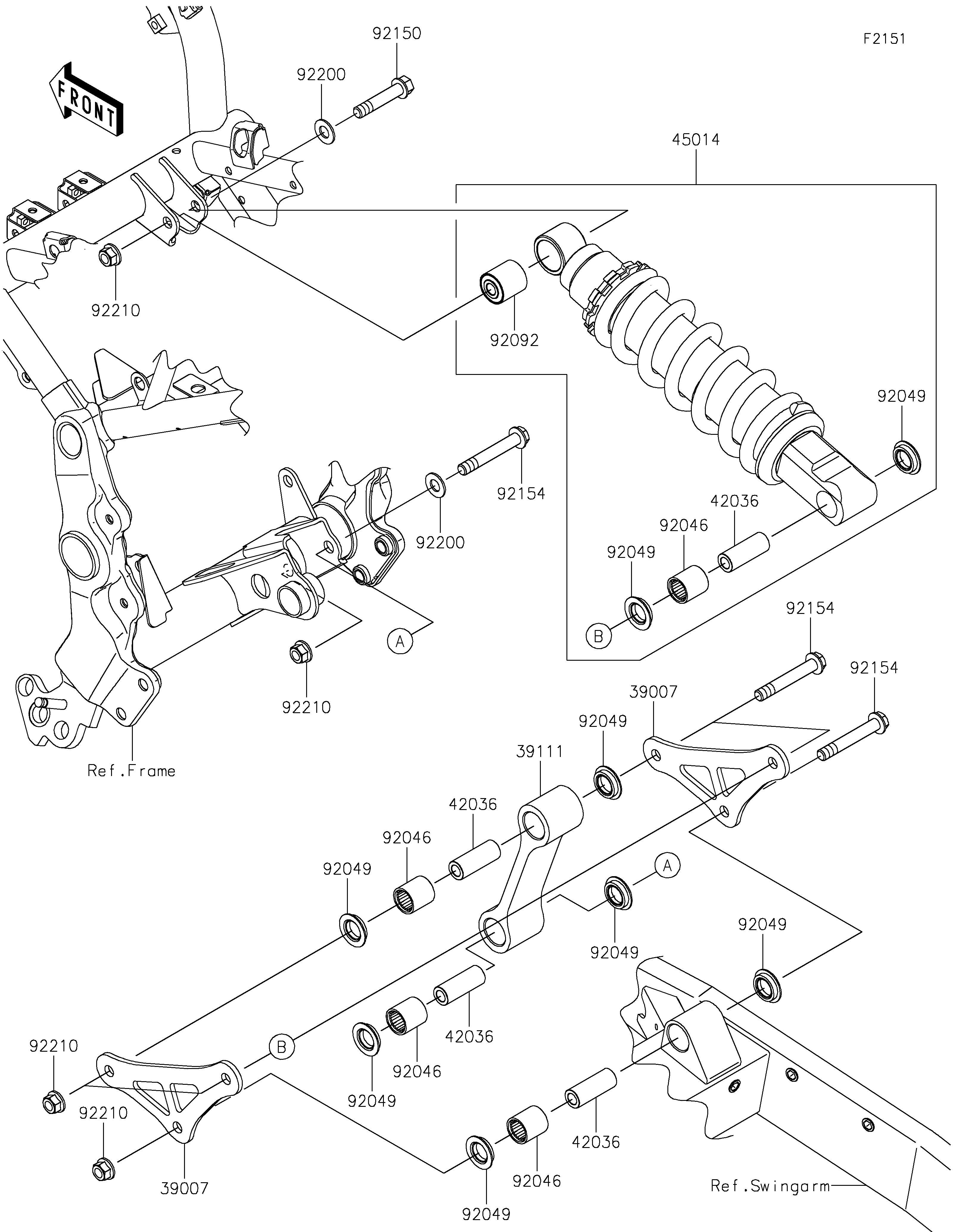 SUSPENSIONAMORTISSEUR POUR Z900RS ZR900CLF NOIR 2020