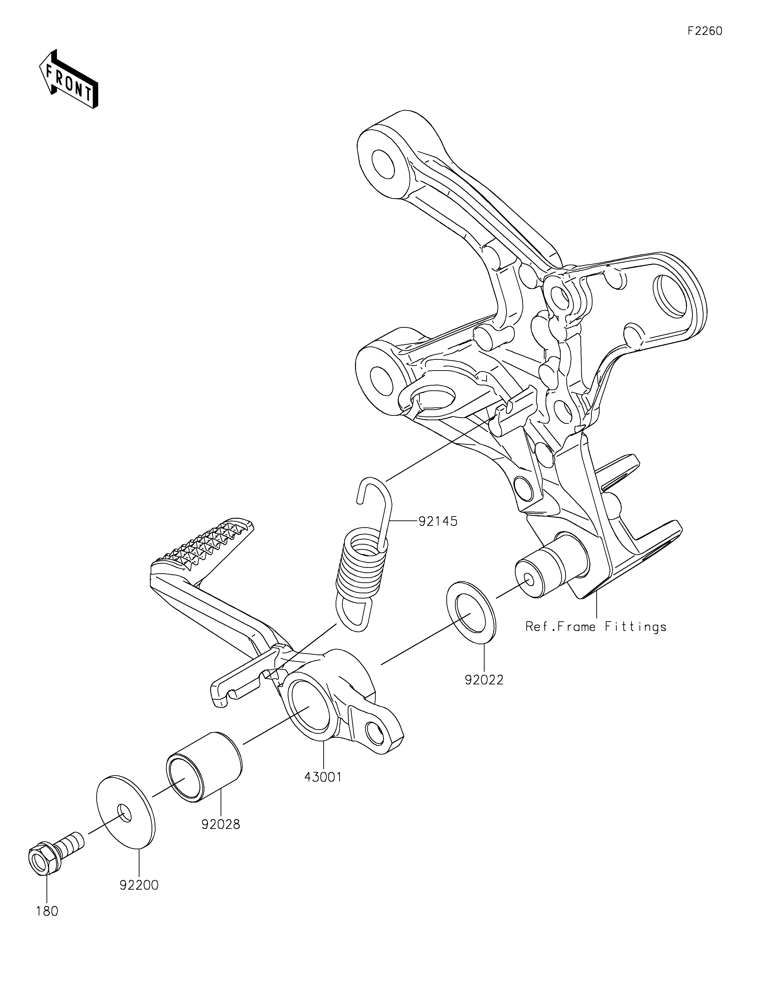 PEDALE DE FREIN POUR Z900RS ZR900KPFBN BLEU 2023