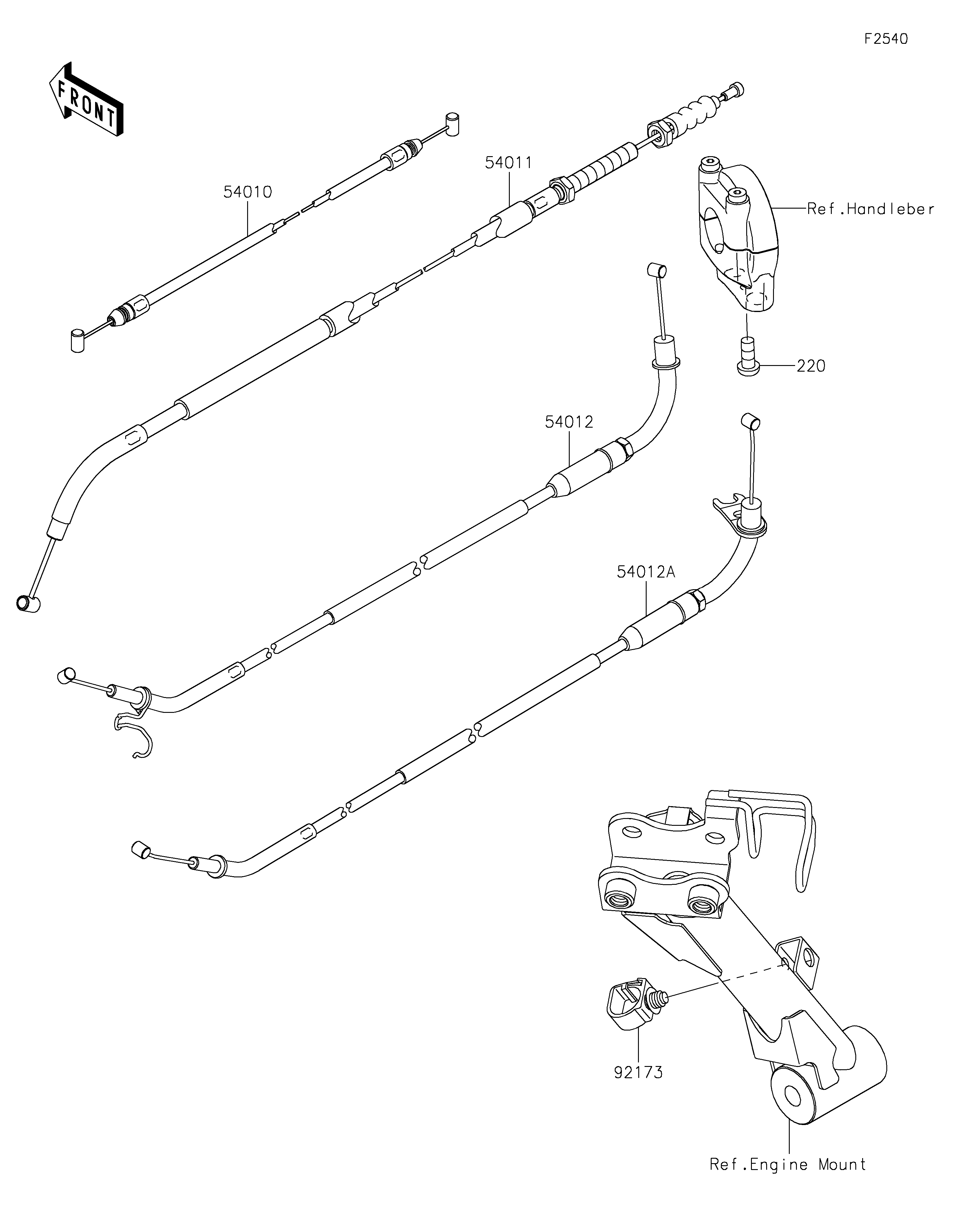 CABLES POUR Z900RS ZR900CJF NOIR 2018