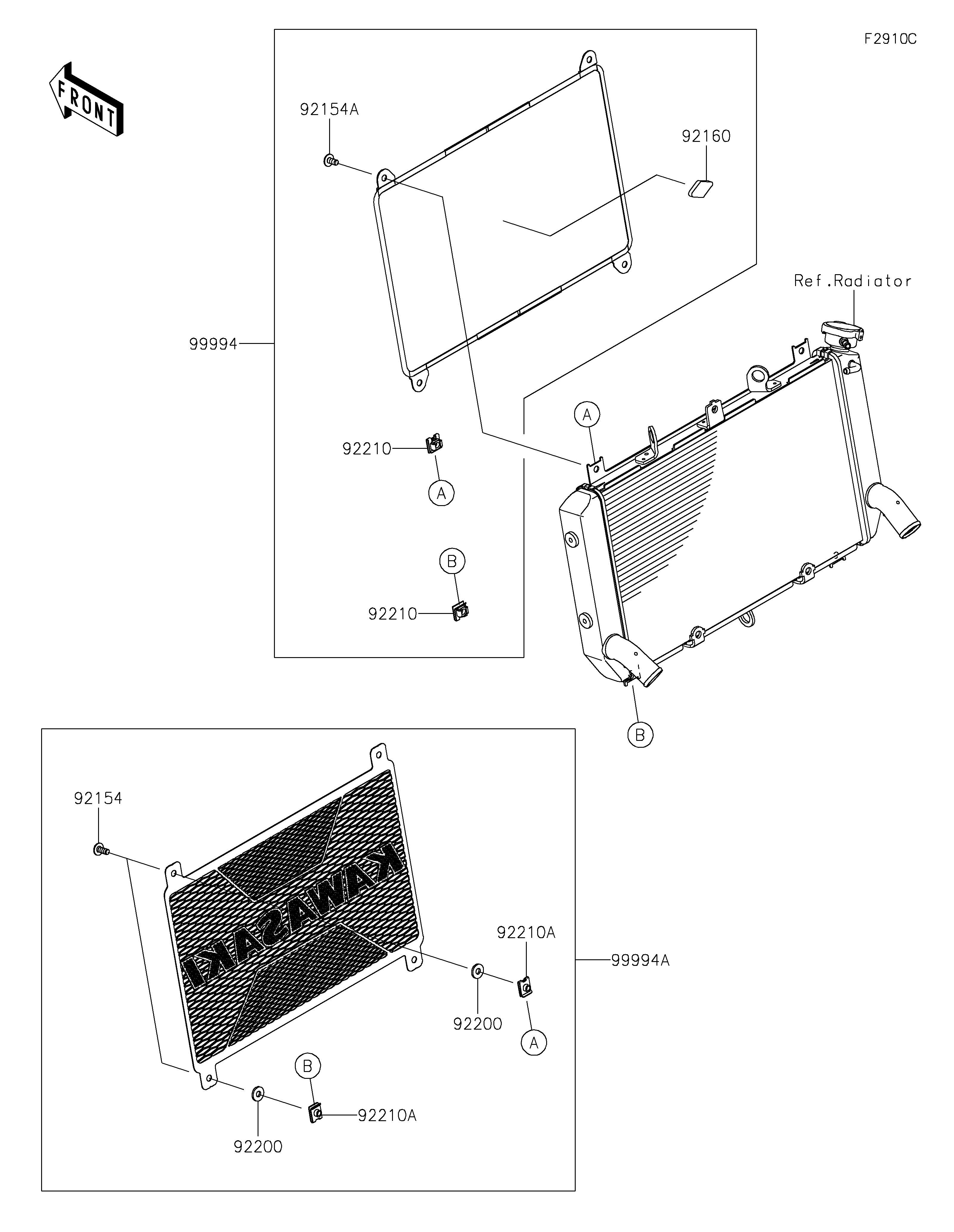 ACCESSORYRADIATOR SCREEN POUR Z900RS ZR900KNFBN VERT MAT 2022