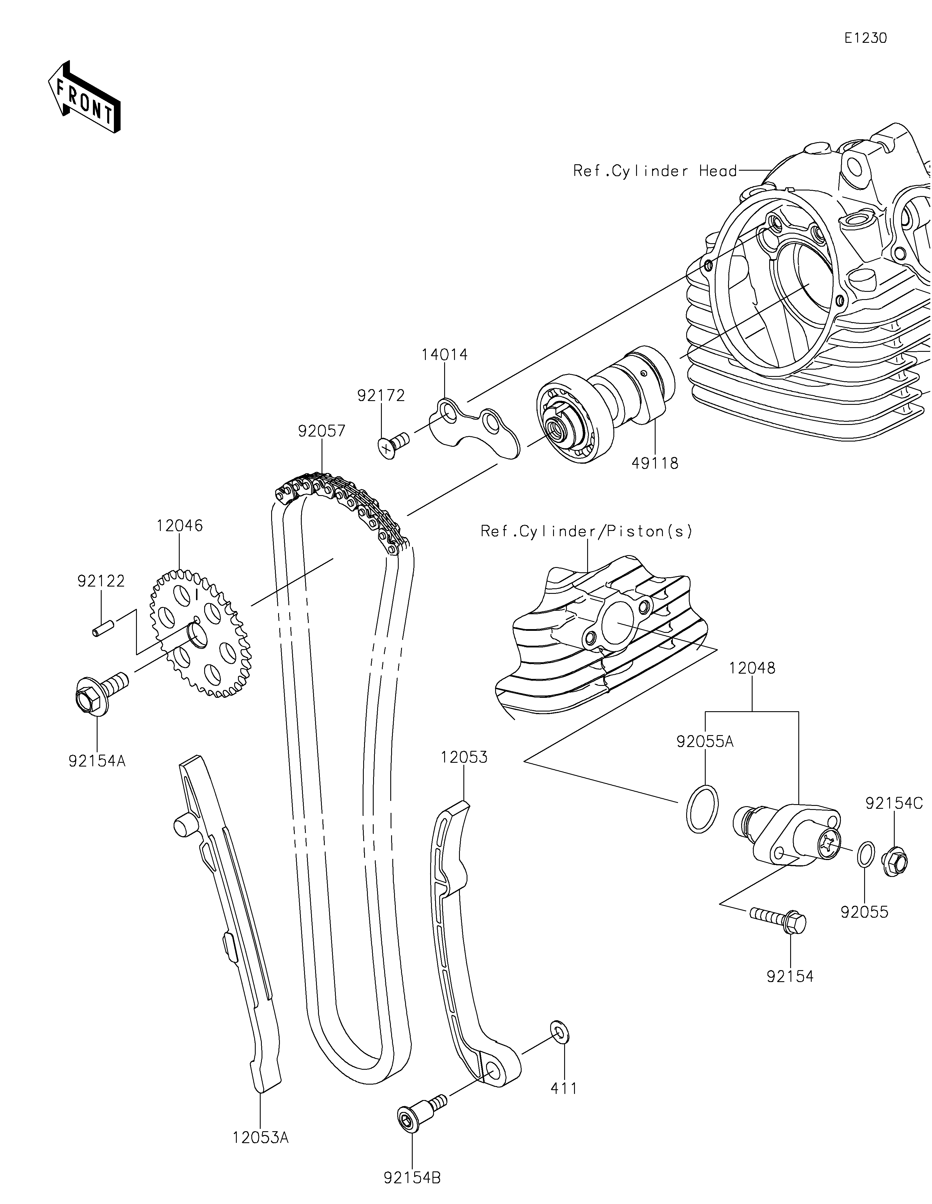 ARBRE A CAMETENDEUR POUR KLX140R KLX140APFNN VERT 2023 EUROPE