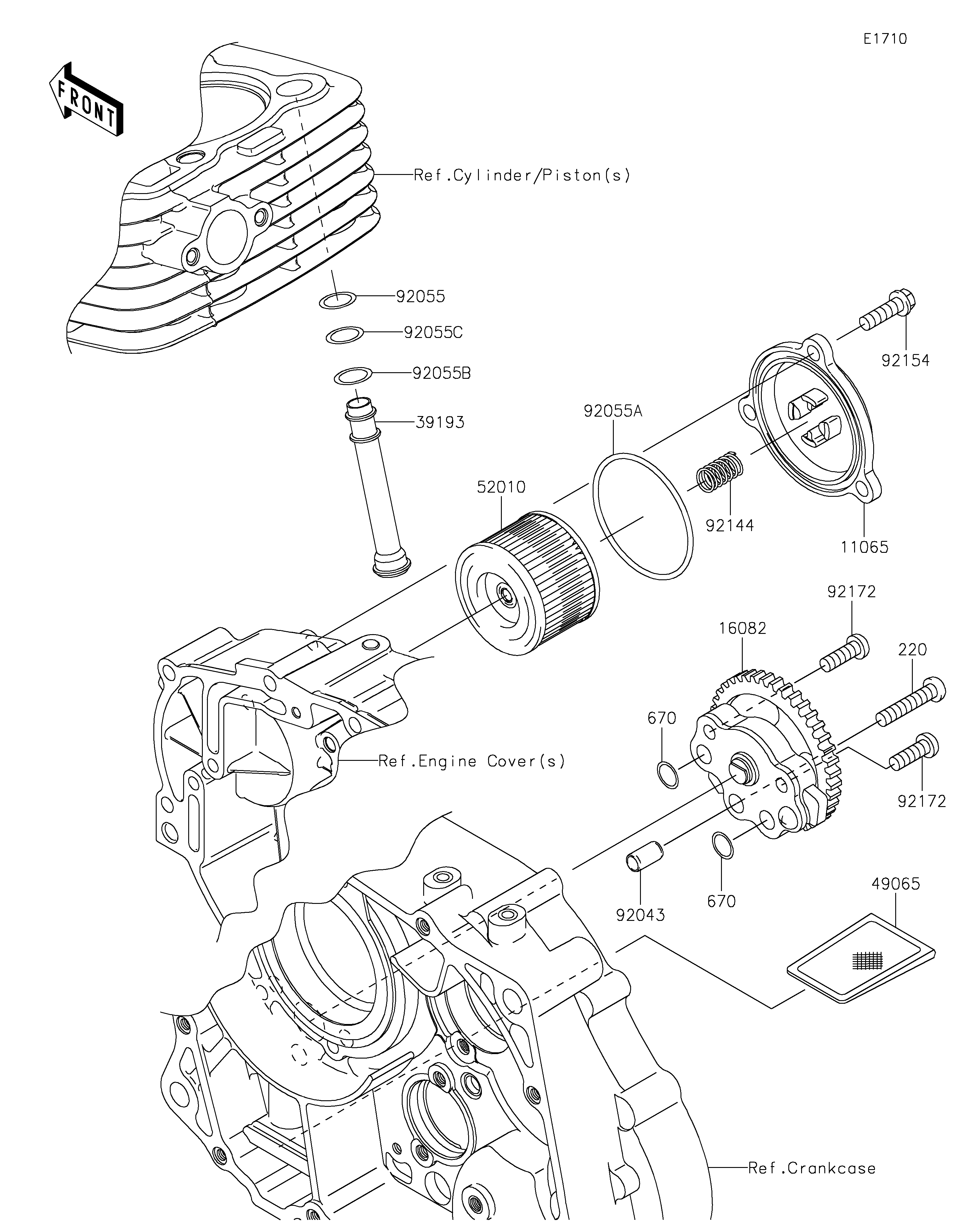 POMPE A HUILE POUR KLX140R KLX140APFNN VERT 2023 EUROPE