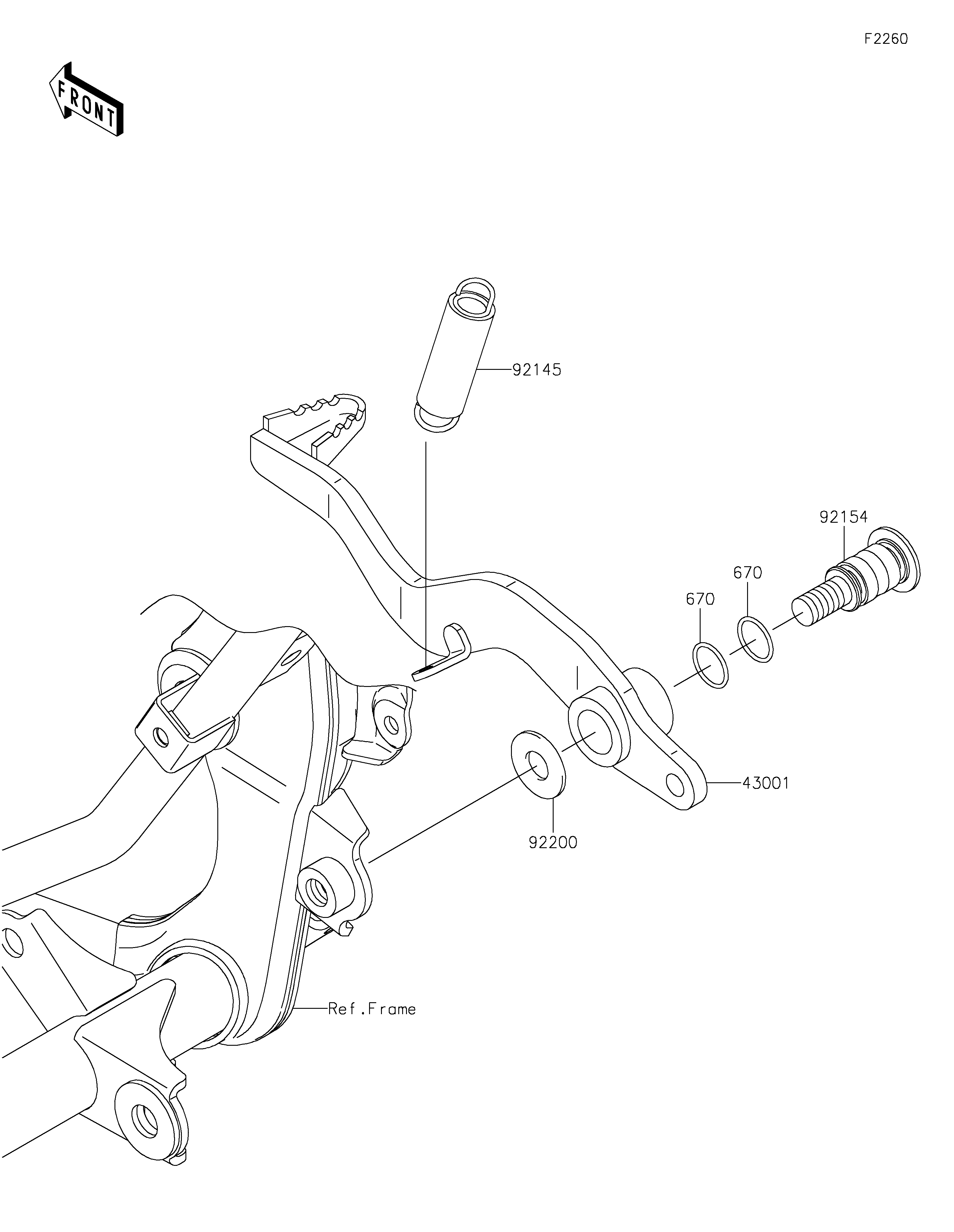 PEDALE DE FREIN POUR KLX140R F KLX140CPFNN VERT 2023 EUROPE