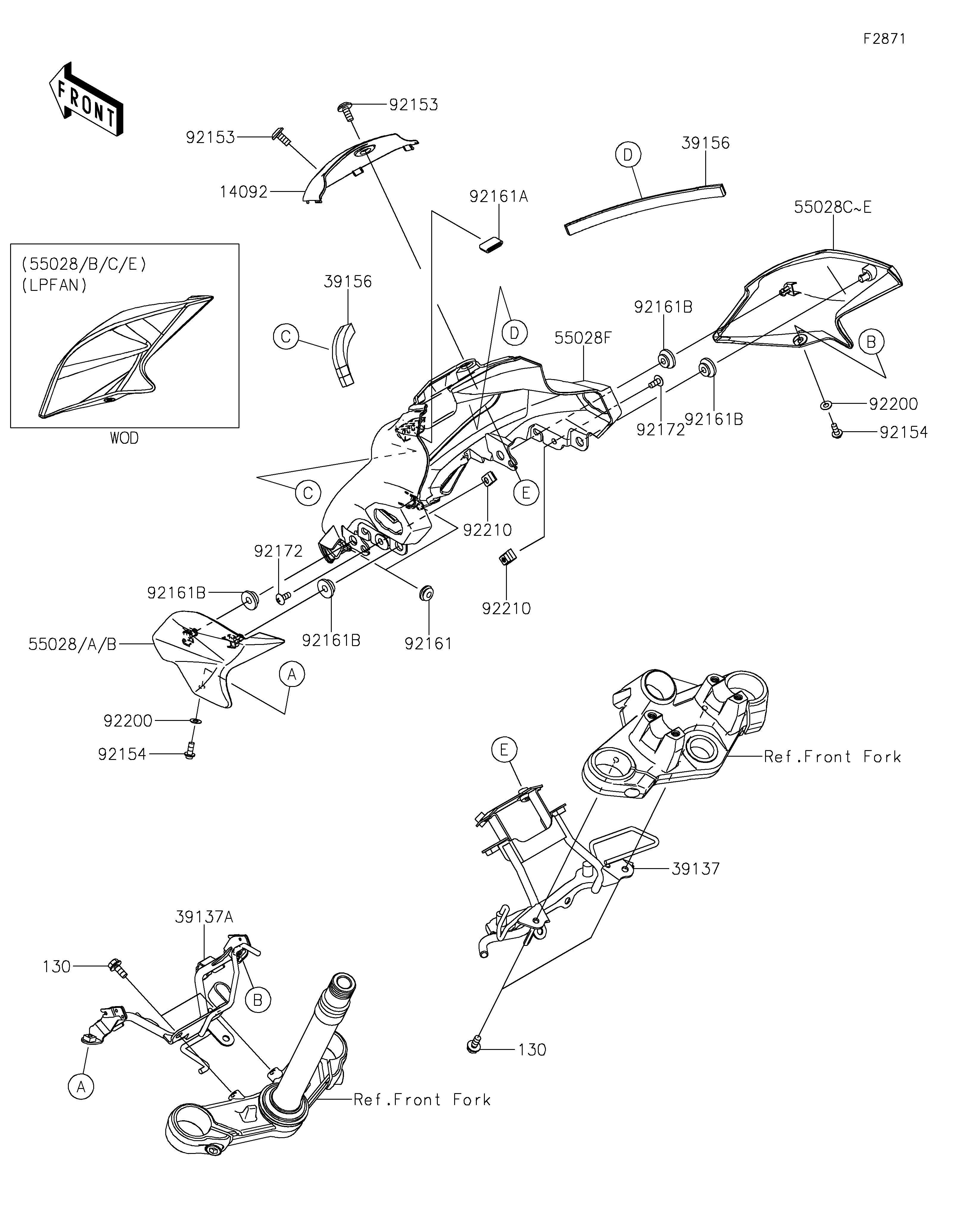 CARENAGE POUR Z125 BR125LPFAN TITANE 2023