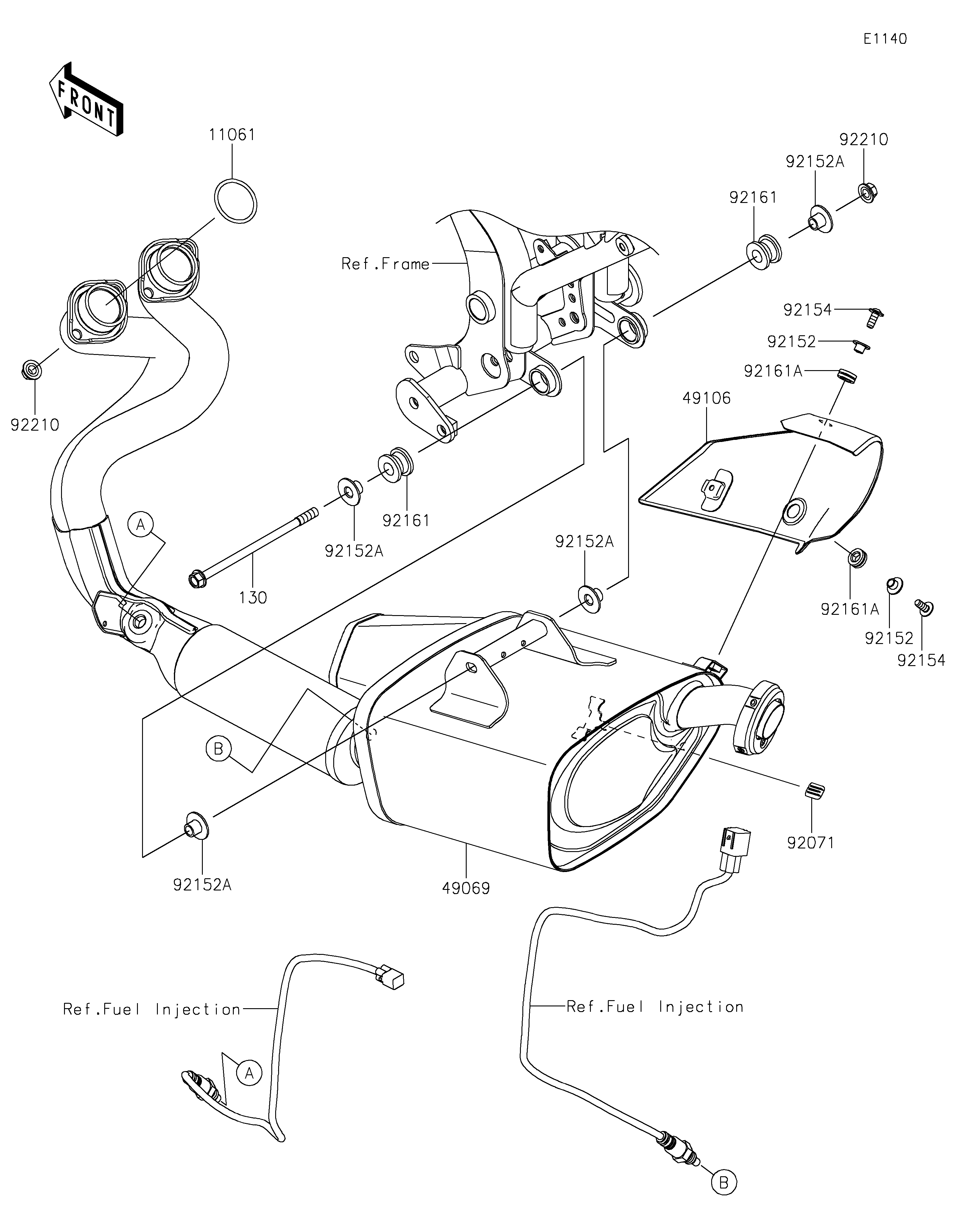 ECHAPPEMENT POUR Z650 ER650SPFAN GRIS 2023