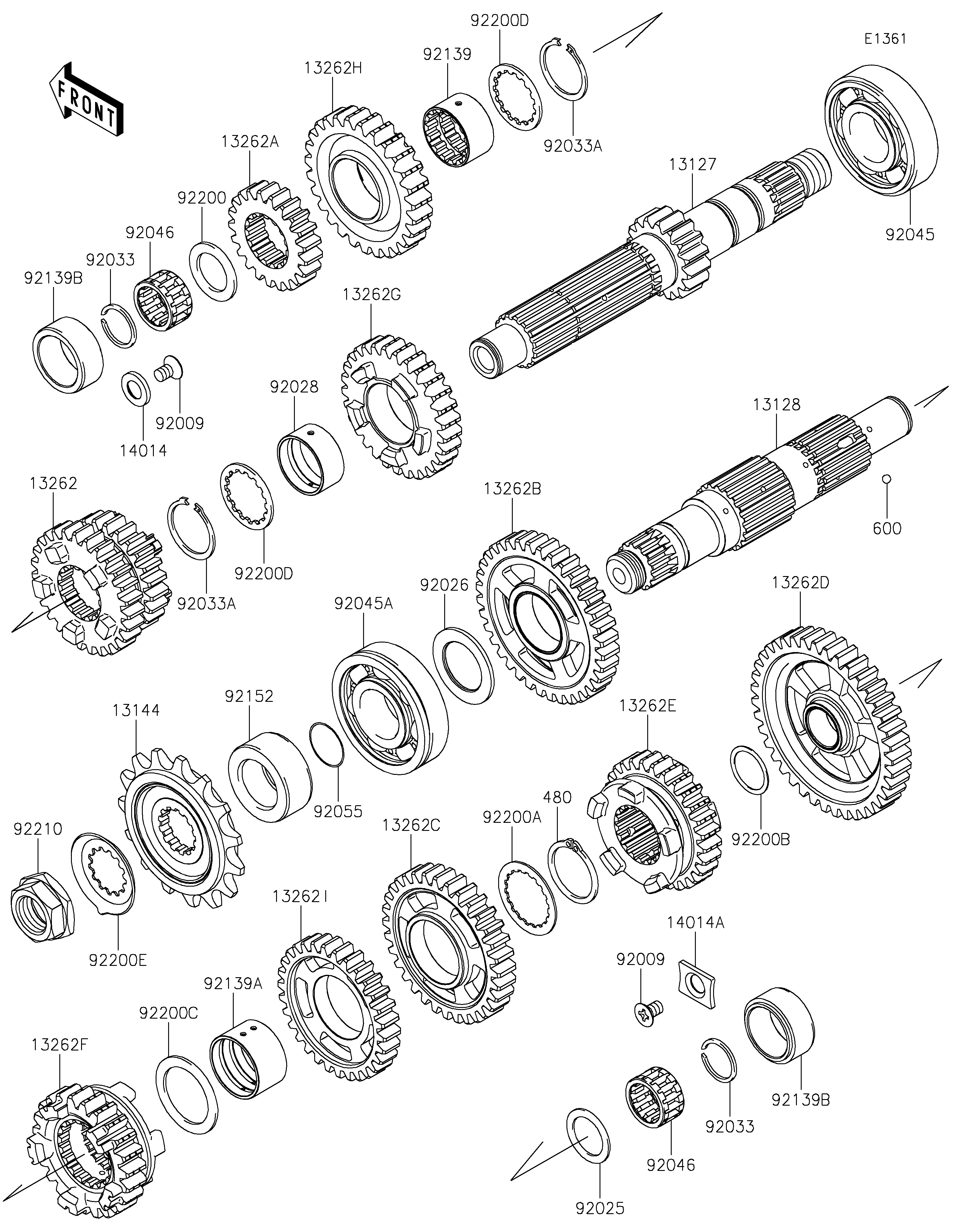TRANSMISSION POUR Z650RS ER650MPFBB VERT 2023