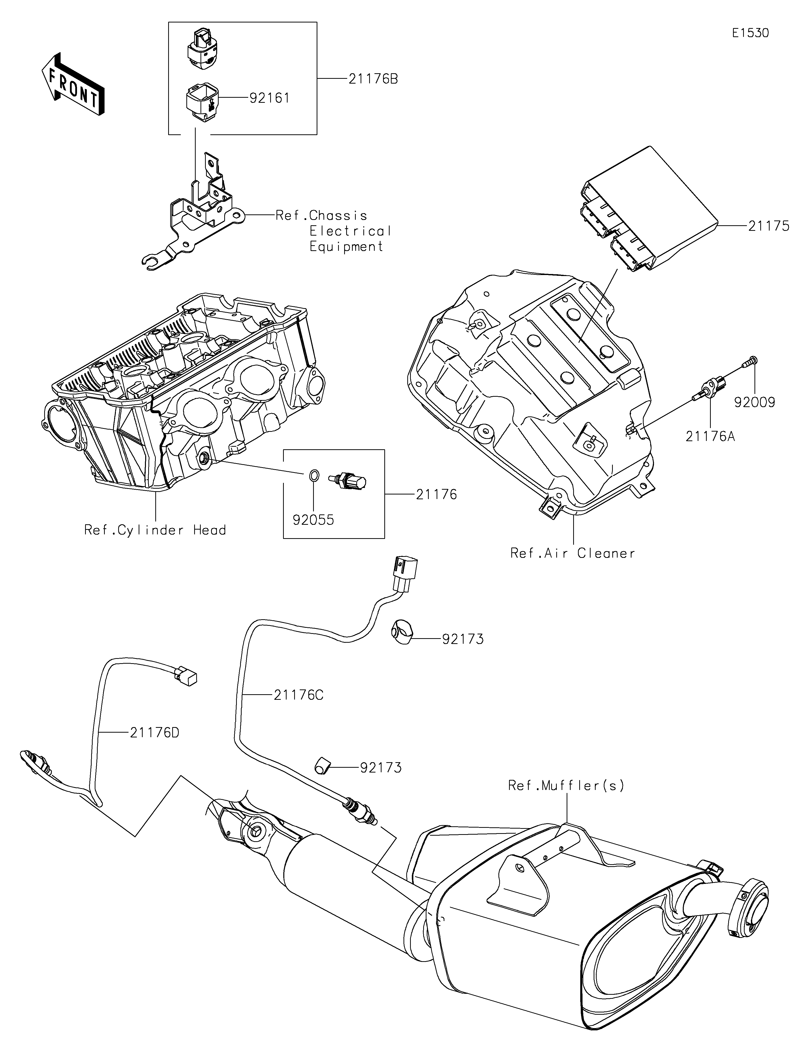 INJECTION CARBURANT POUR Z650 ER650SPFAN GRIS 2023