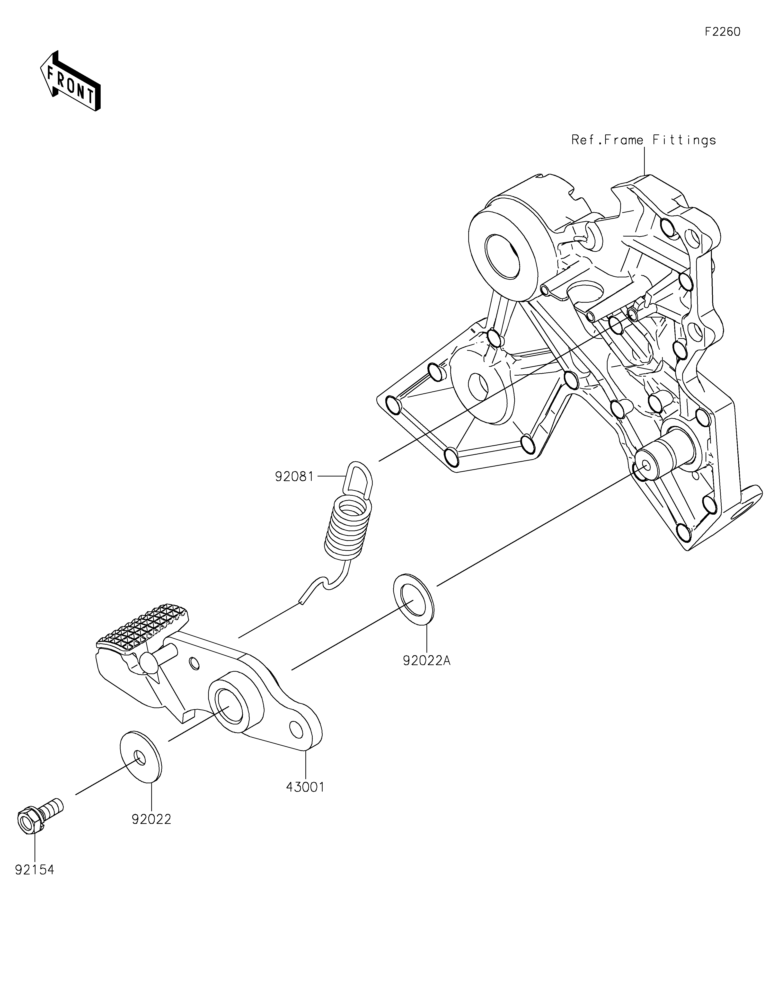 PEDALE DE FREIN POUR Z650 ER650KNSAN VERT 2022