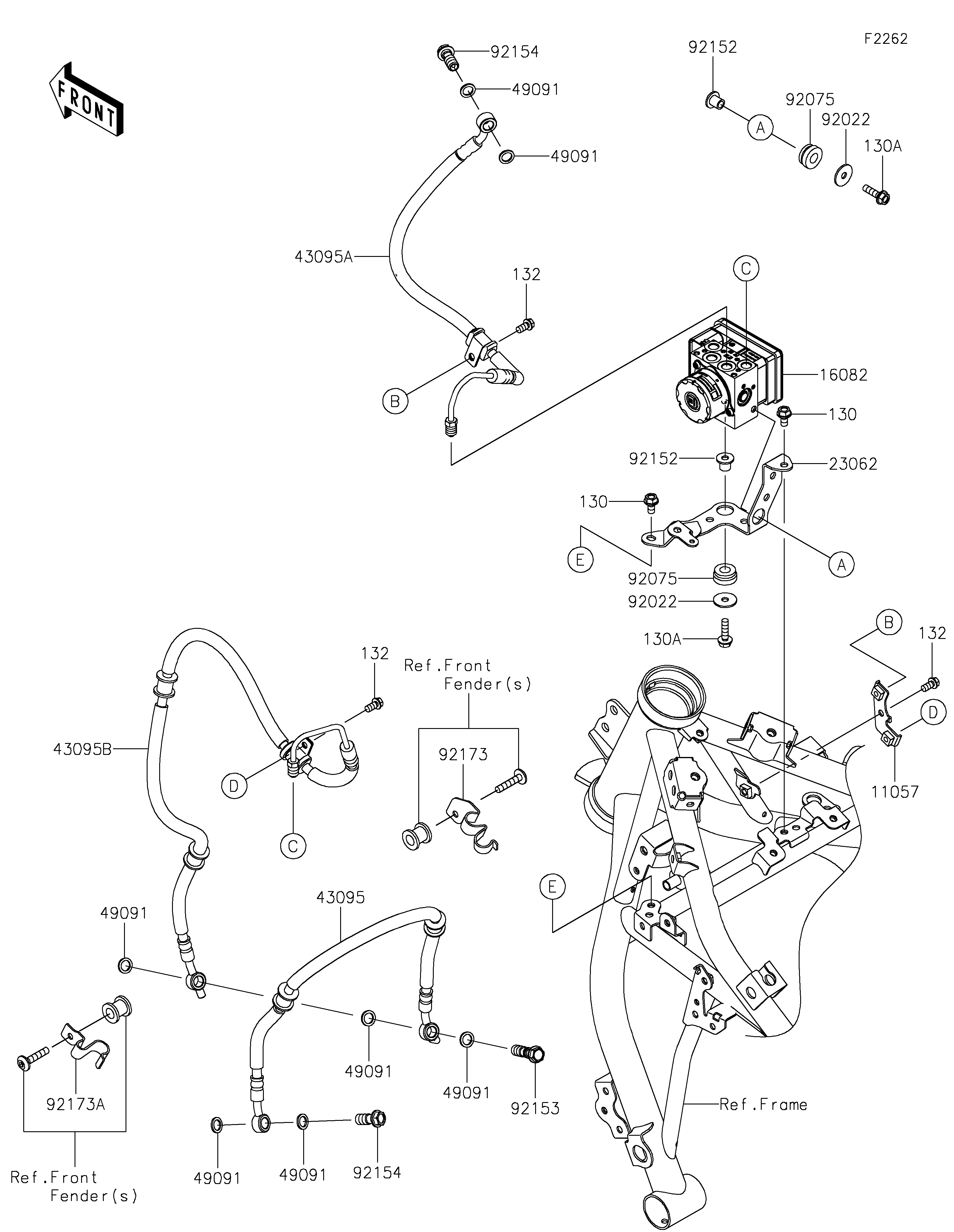 DURITE DE FREIN POUR NINJA 650 EX650SPFAN BLANC 2023