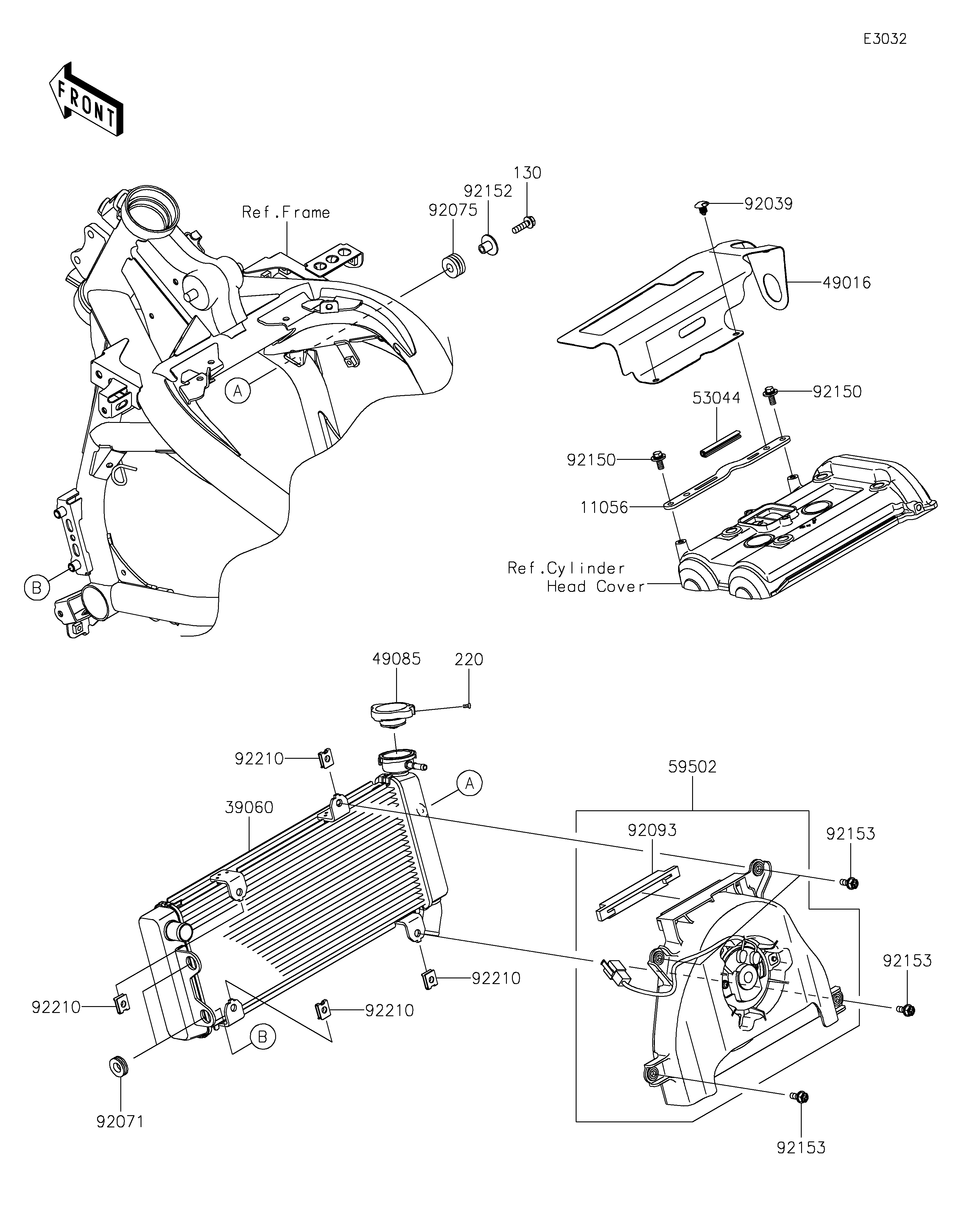 RADIATEUR POUR VERSYS 650 KLE650HNFAN TITANE 2022