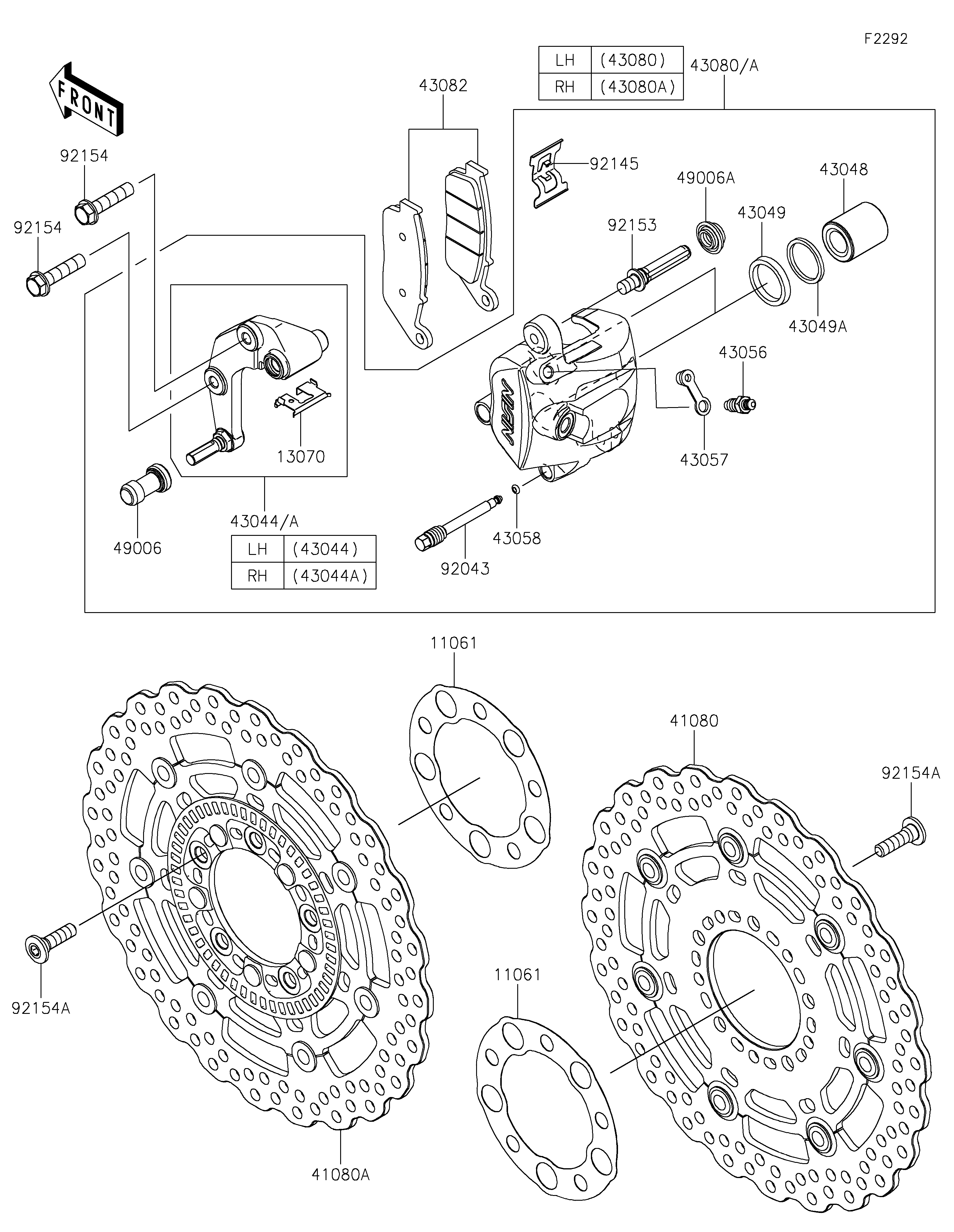 FREIN AVANT POUR VERSYS 650 KLE650HNFAN TITANE 2022