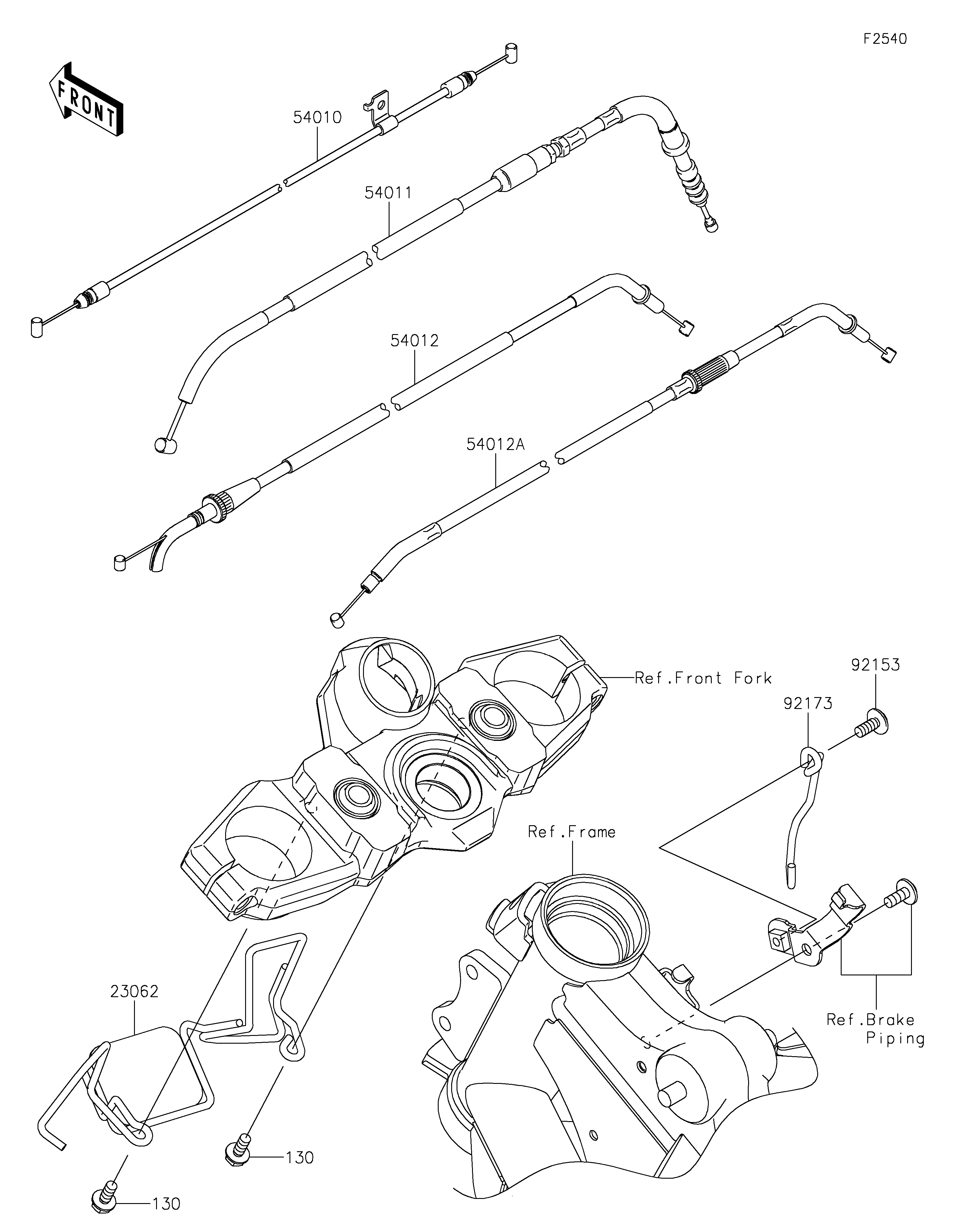 CABLES POUR VERSYS 650 KLE650HNFAN TITANE 2022
