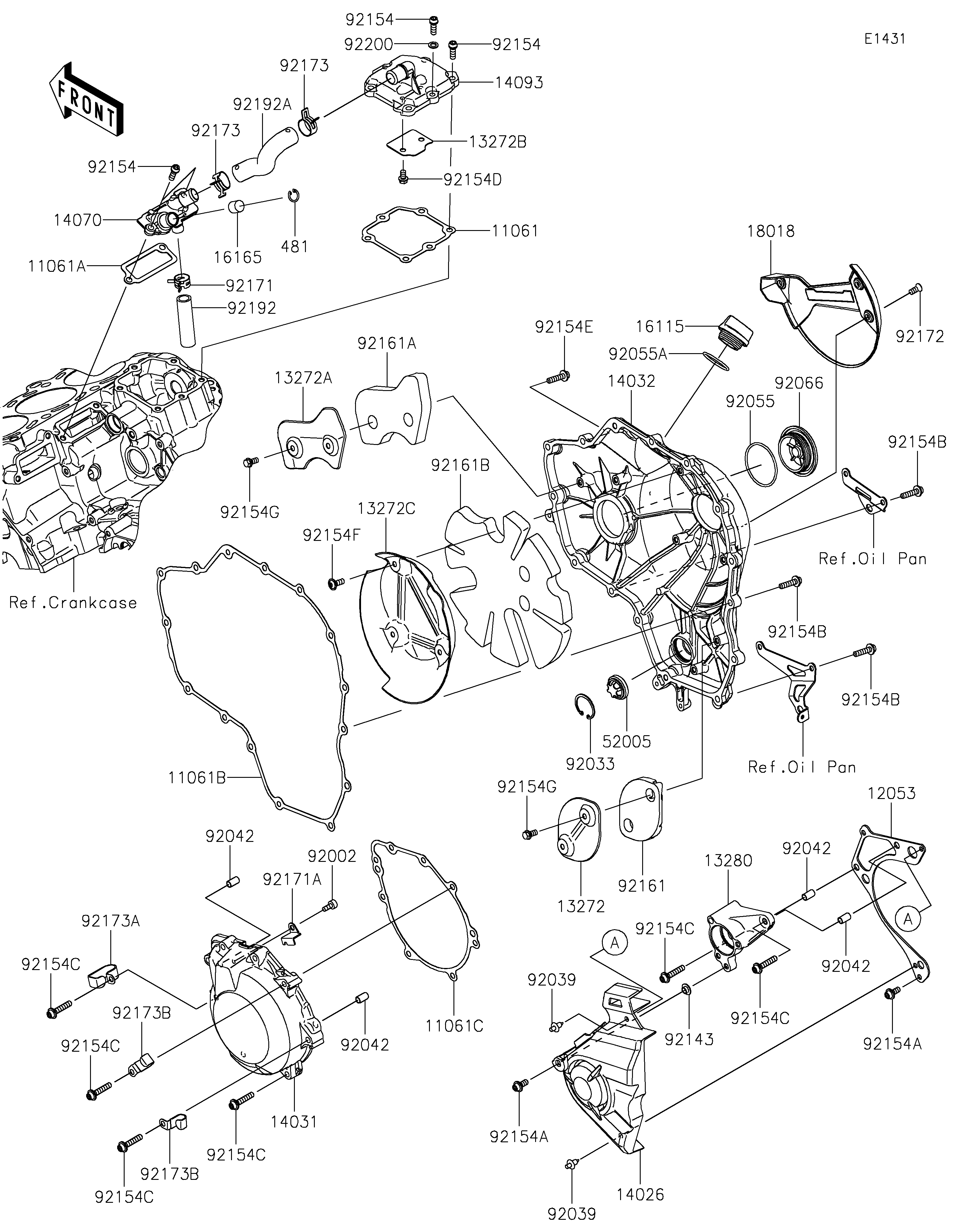 COUVERCLES MOTEUR POUR Z H2 SE ZR1000LNFNN VERT MAT 2022