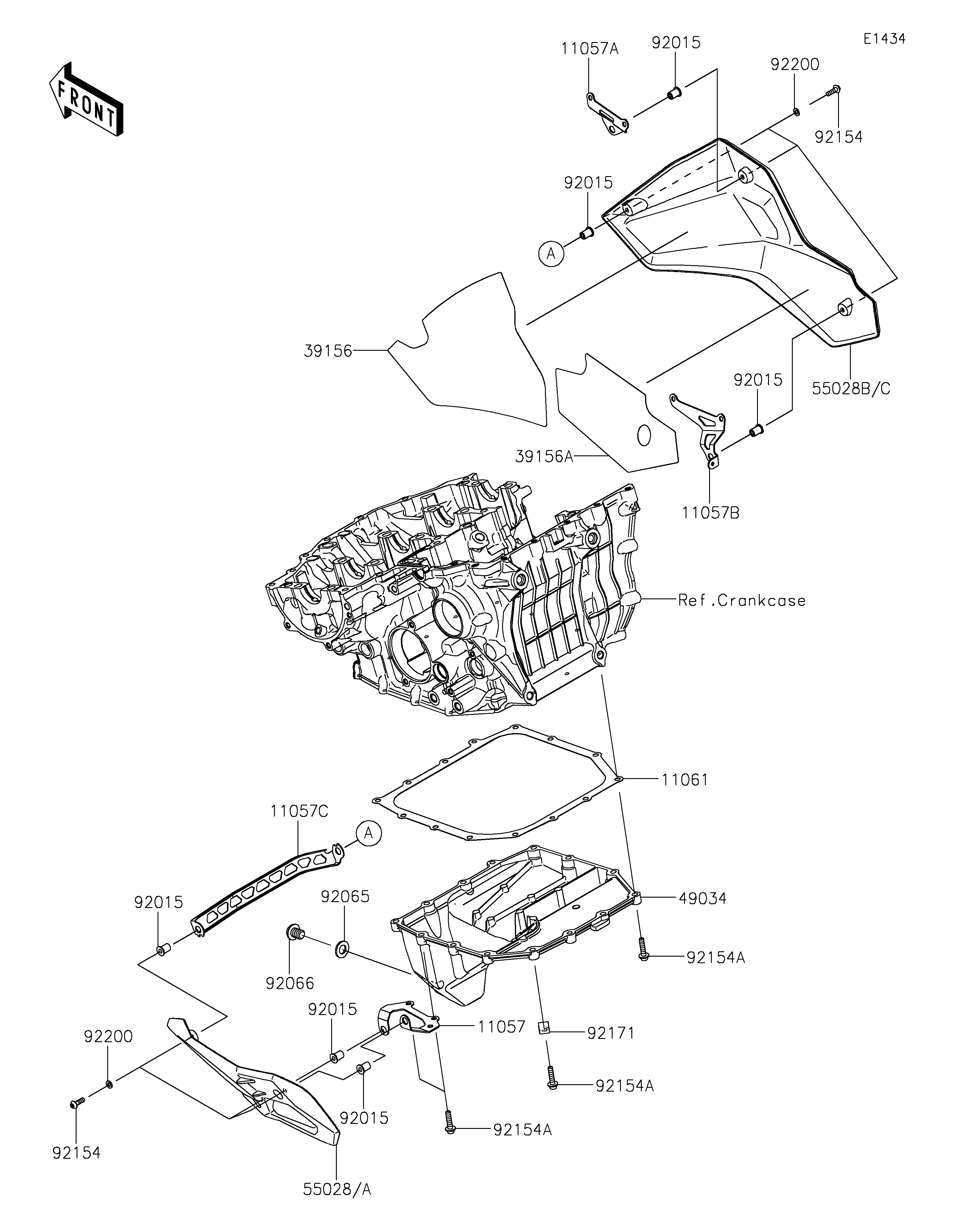 CARTER INFERIEUR POUR Z H2 ZR1000PPFAN GRIS 2023
