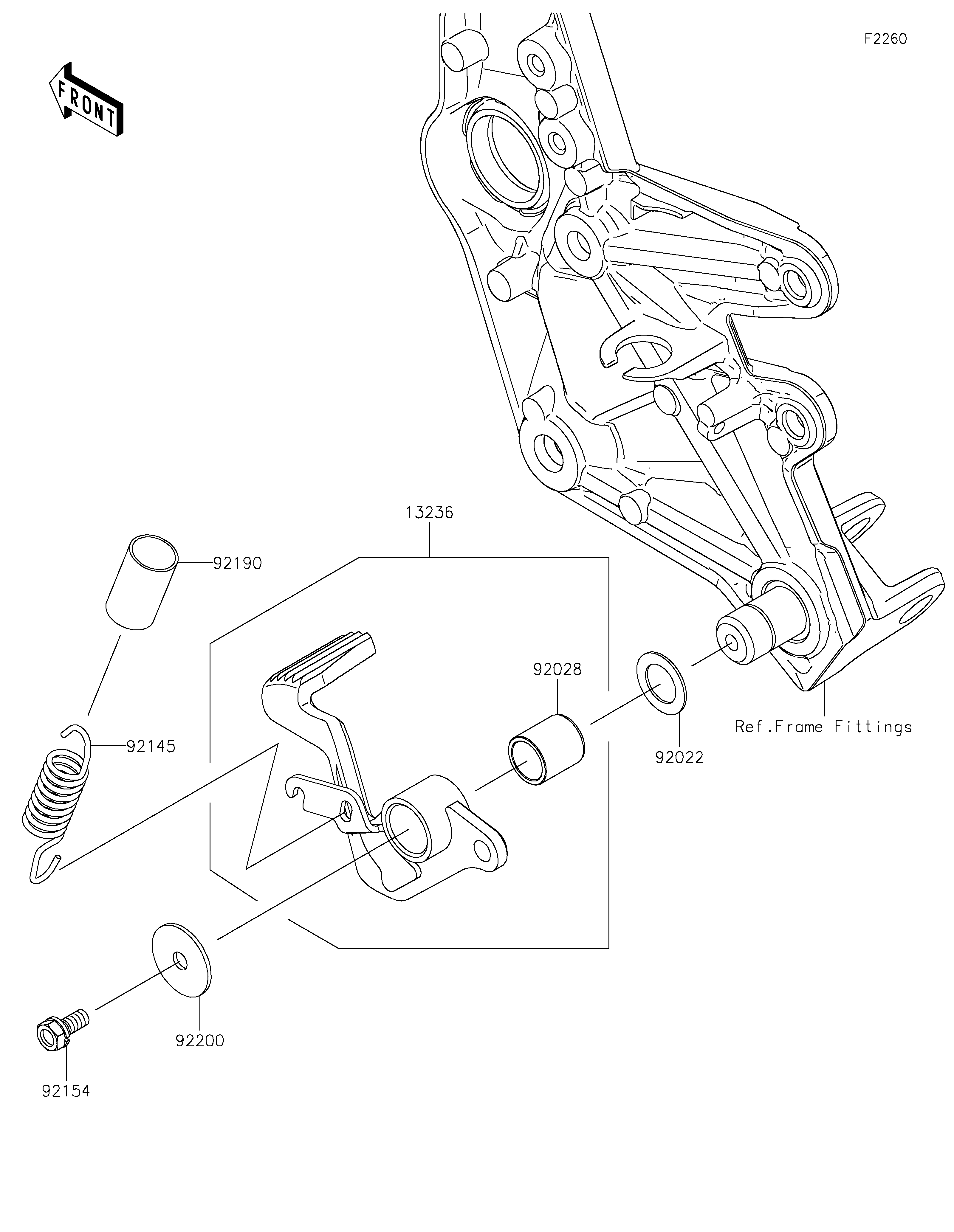PEDALE DE FREIN POUR Z H2 SE ZR1000LMFNN VERT MAT 2021