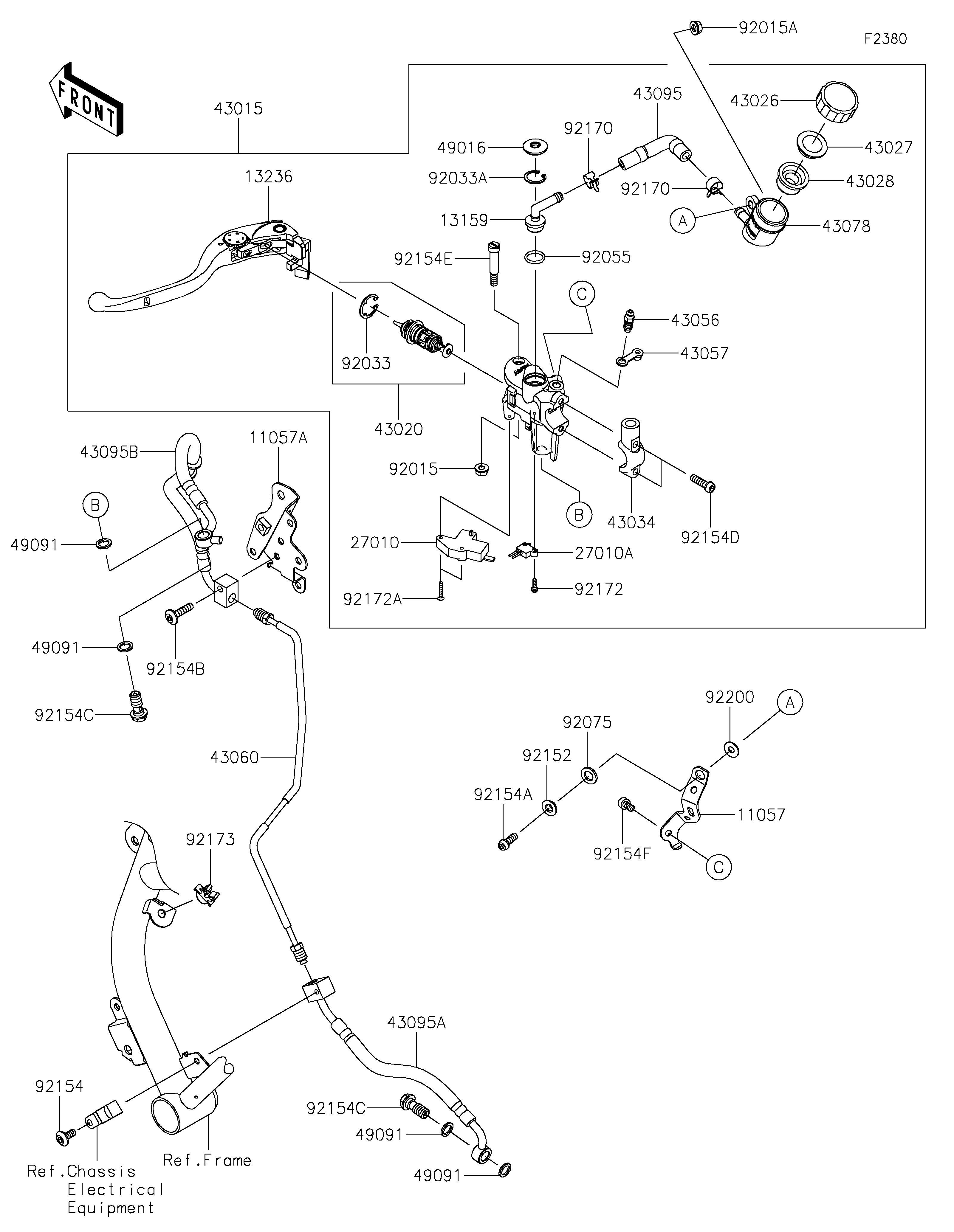 EMBRAYAGE MAITRE CYLINDRE POUR Z H2 ZR1000KMFAN VERT 2021